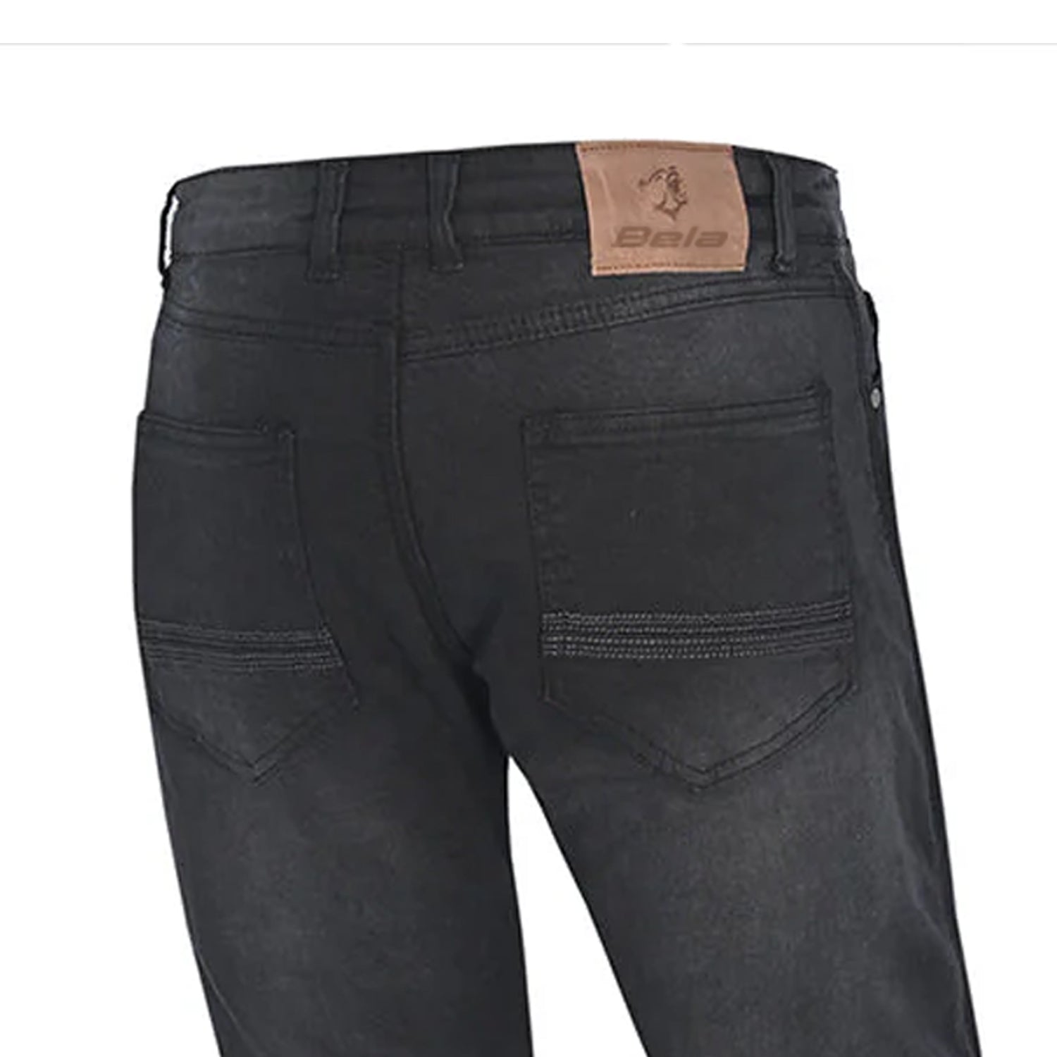BELA RIO MEN MOTORCYCLE DENIM JEANS 34L RANDOM BLACK