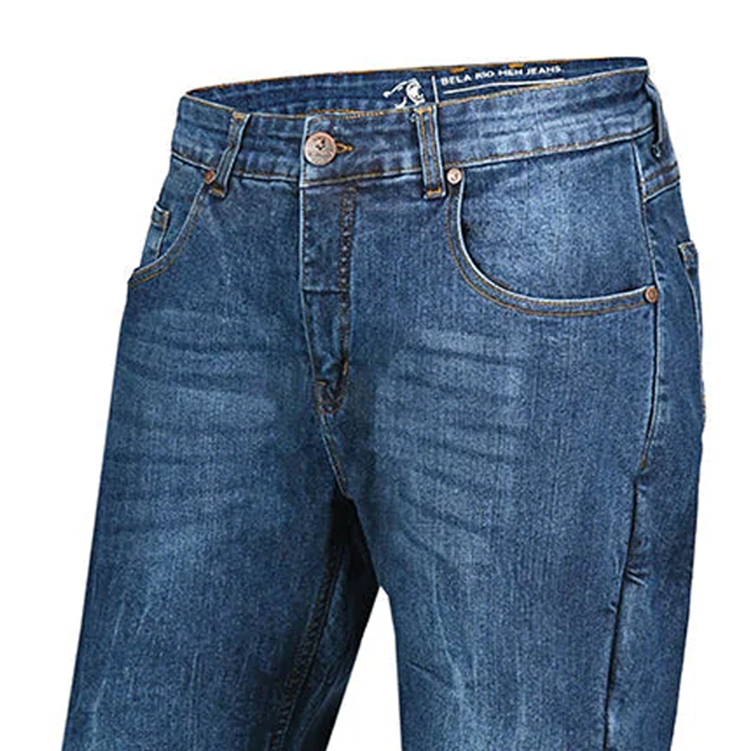 BELA RIO MEN MOTORCYCLE DENIM JEANS 34L TIE & DYE BLUE