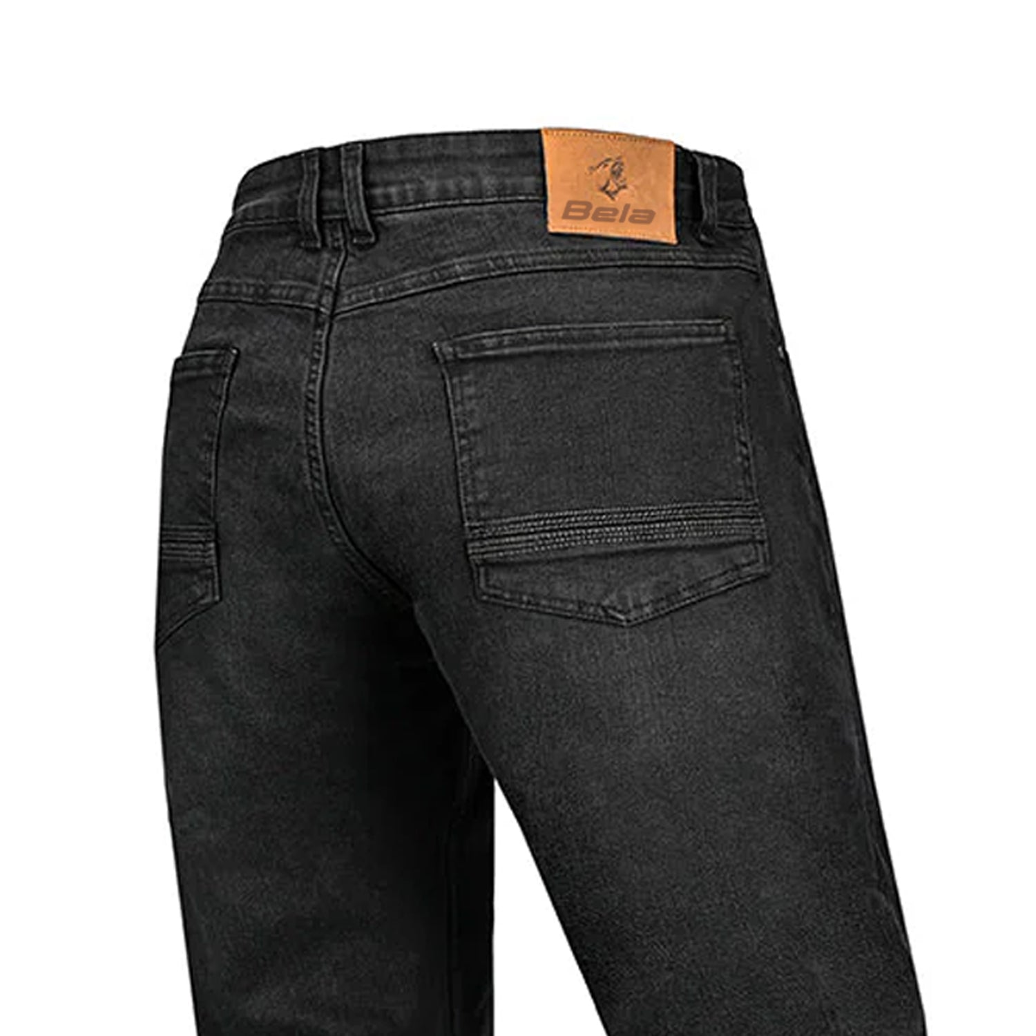 BELA RIO MEN MOTORCYCLE RIDING DENIM JEANS 34L BLACK