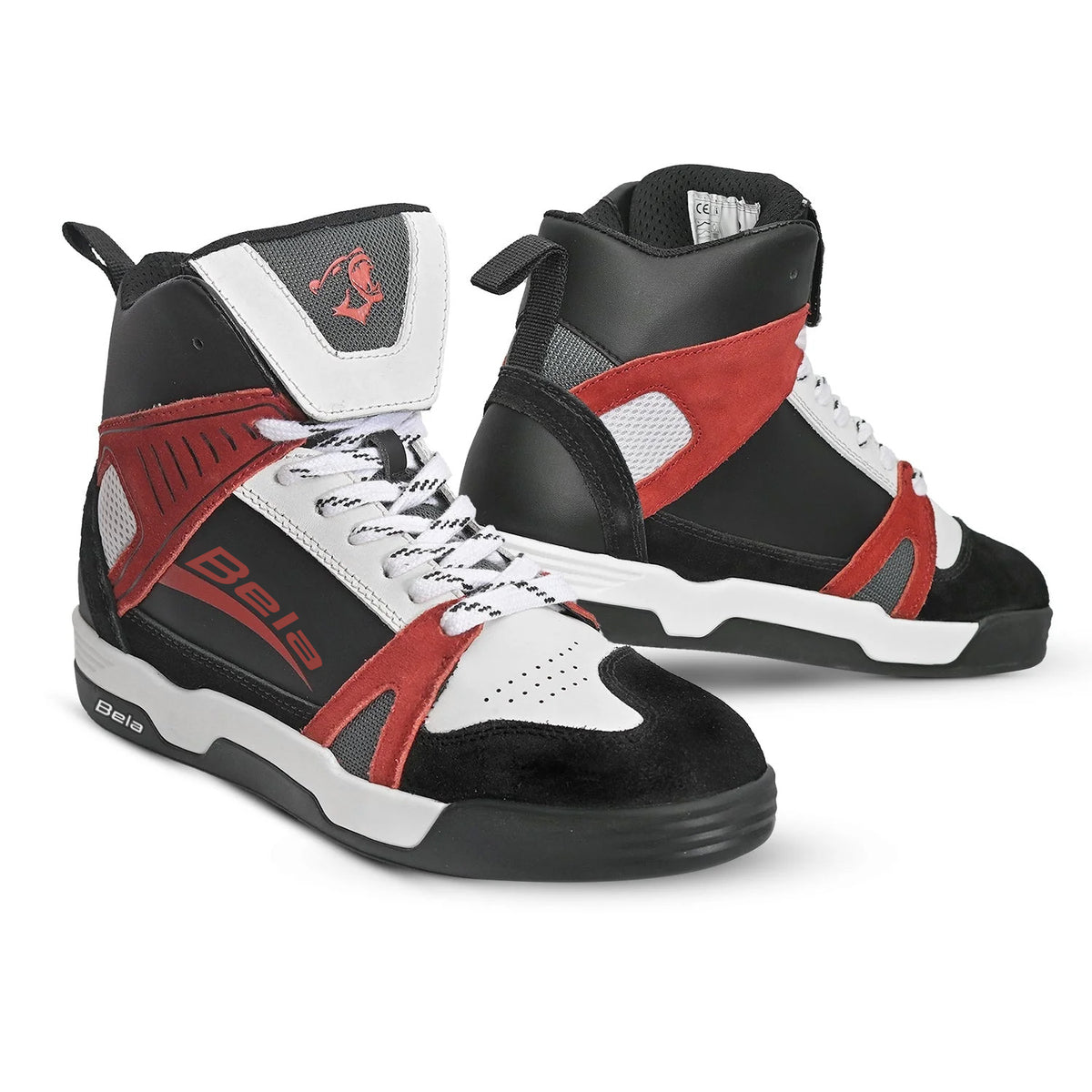 BELA Rover Men Motorcycle Urban Boots Black White Red