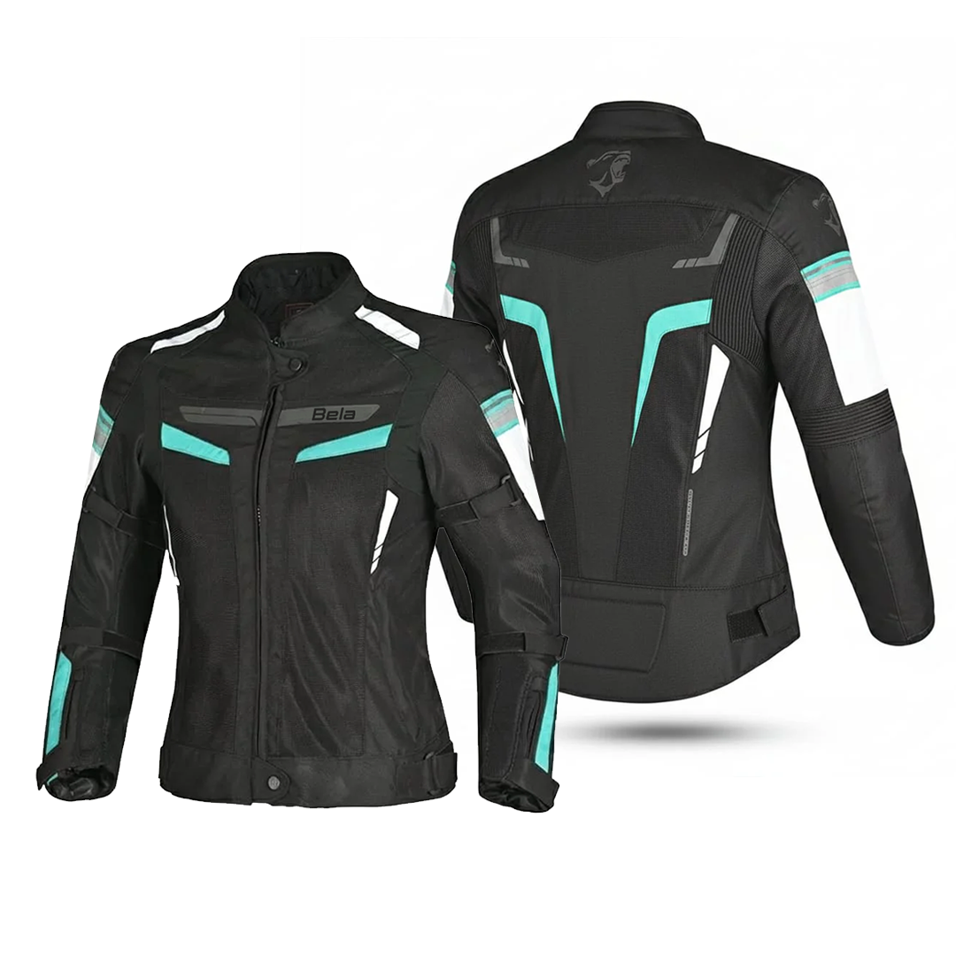BELA Sprinter Lady Textile Motorcycle Jacket Black Turquoise