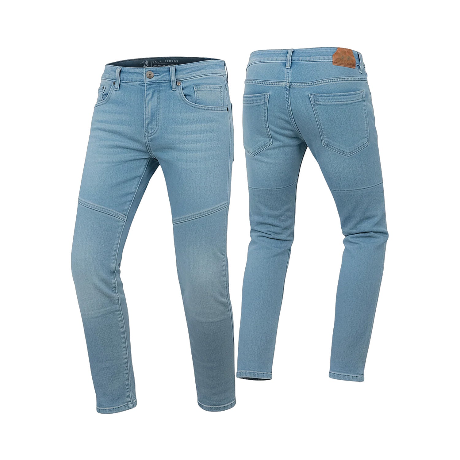 BELA STROKE MEN MOTORCYCLE JEANS 32L LIGHT BLUE