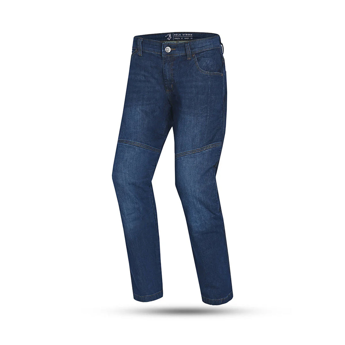 BELA STROKE MOTORCYCLE JEANS 30L MEDIUM BLUE SPRAY