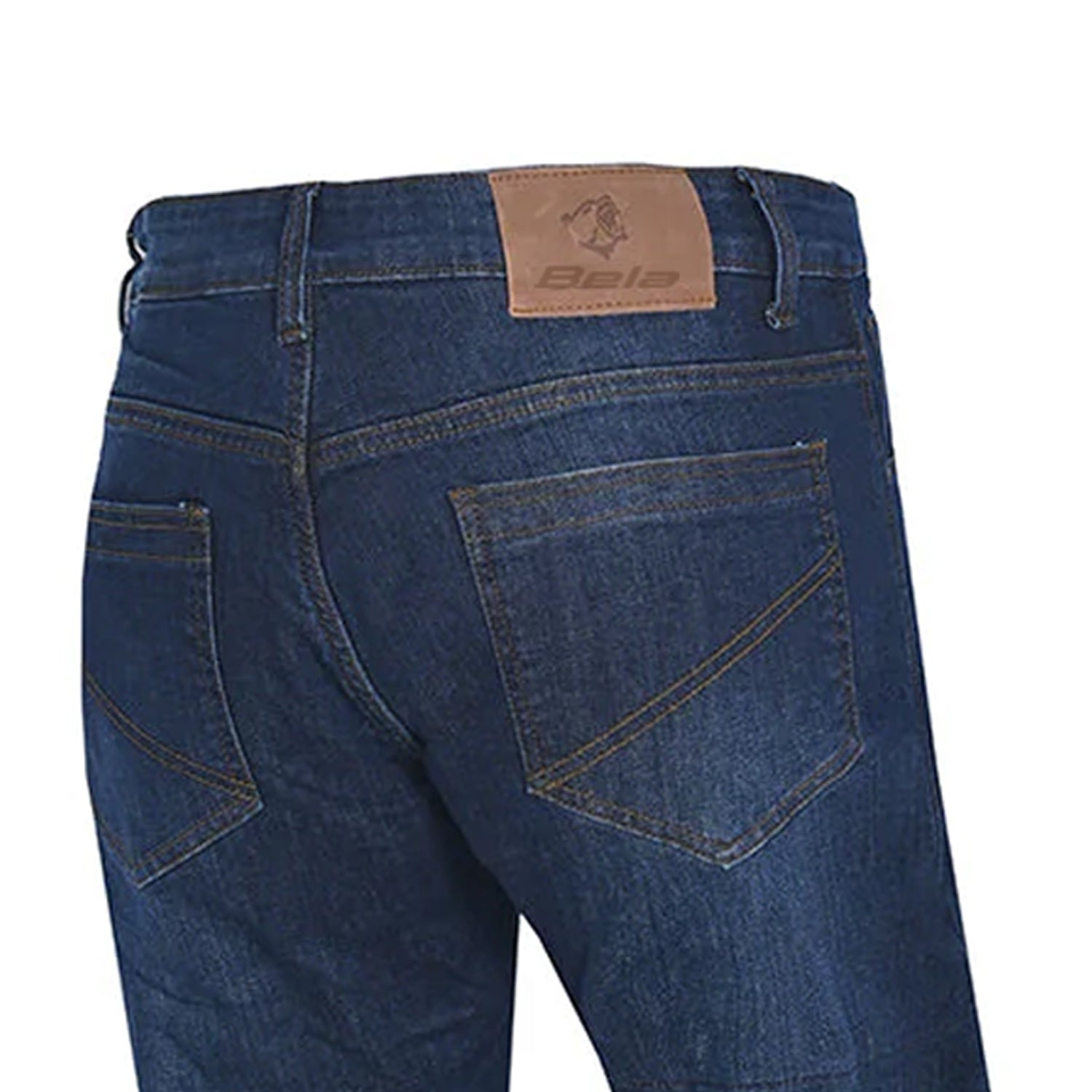 BELA STROKE MOTORCYCLE JEANS 30L MEDIUM BLUE SPRAY