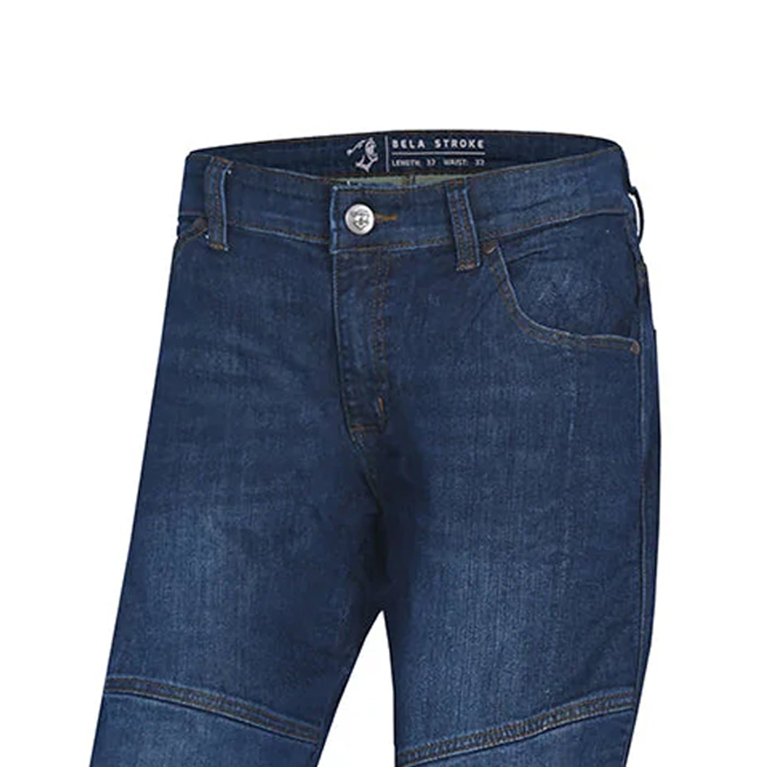 BELA STROKE MOTORCYCLE JEANS 30L MEDIUM BLUE SPRAY