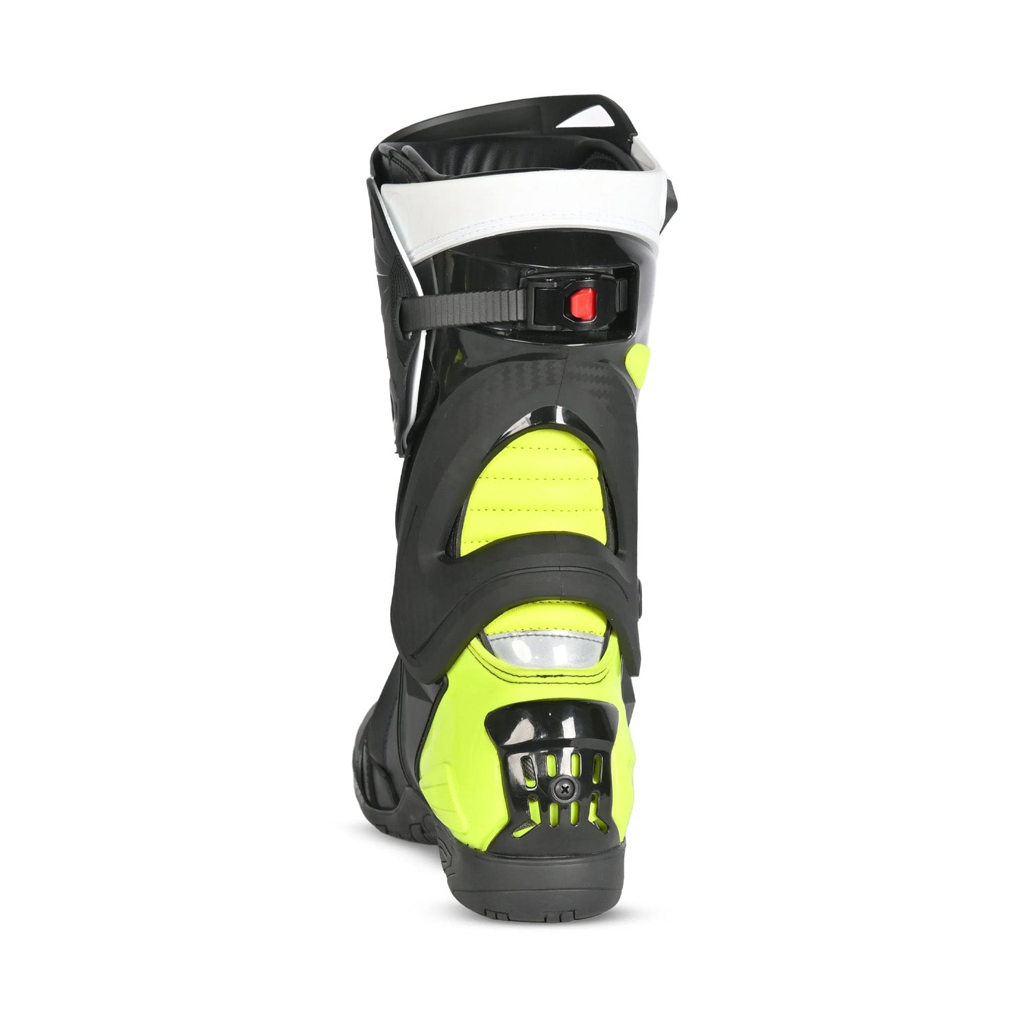 BELA Turbo Track Racing Motorcycle Boots Black White Yellow Flou