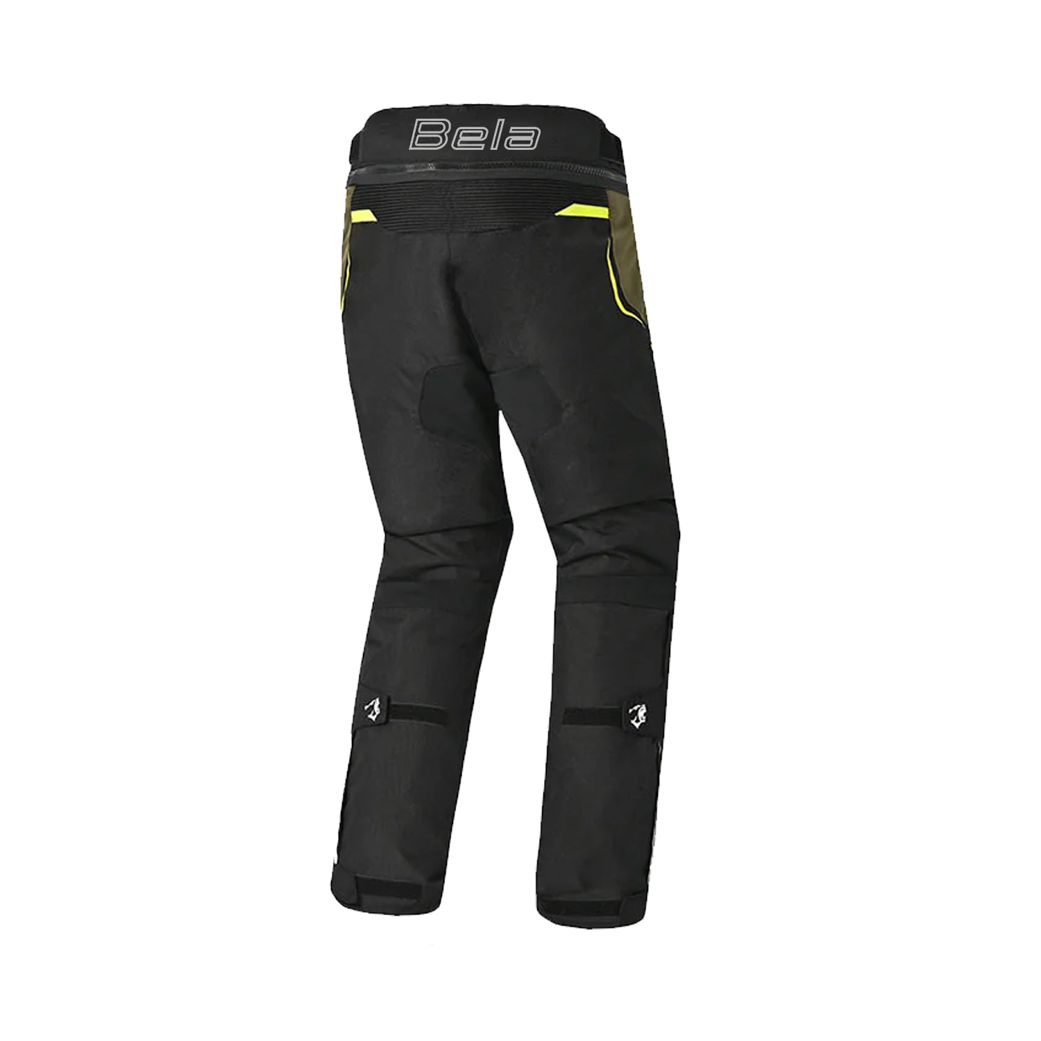 BELA WATSON MEN MOTORCYCLE TEXTILE PANT  BLACK KHAKI YELLOW WHITE