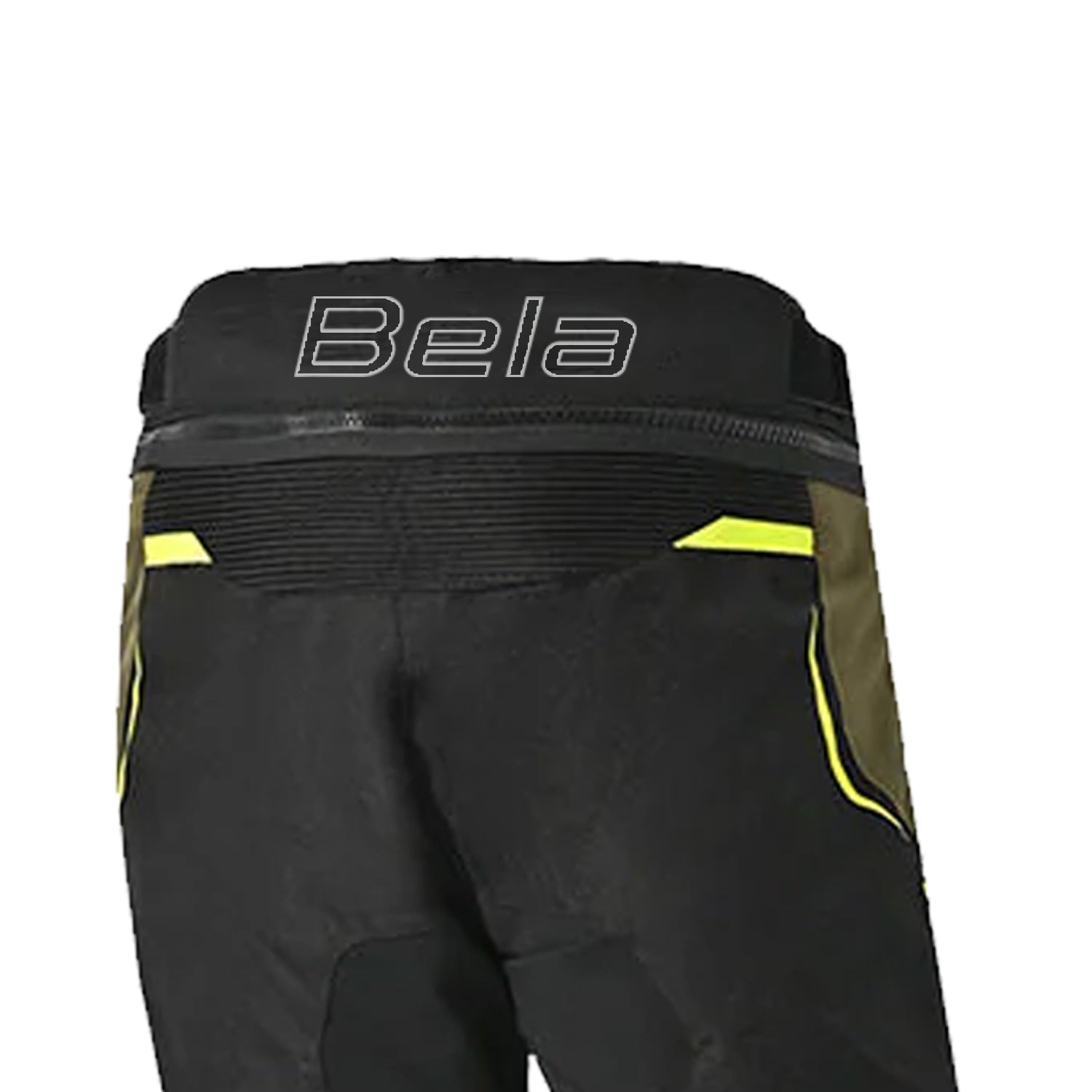 BELA WATSON MEN MOTORCYCLE TEXTILE PANT  BLACK KHAKI YELLOW WHITE