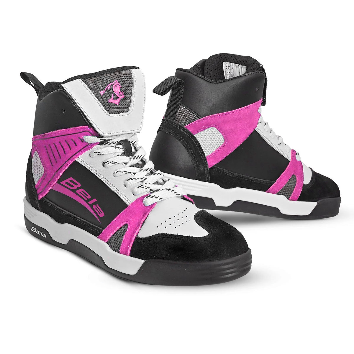 BELA Rover Lady Urban Motorcycle Boots Black White Fuchsia