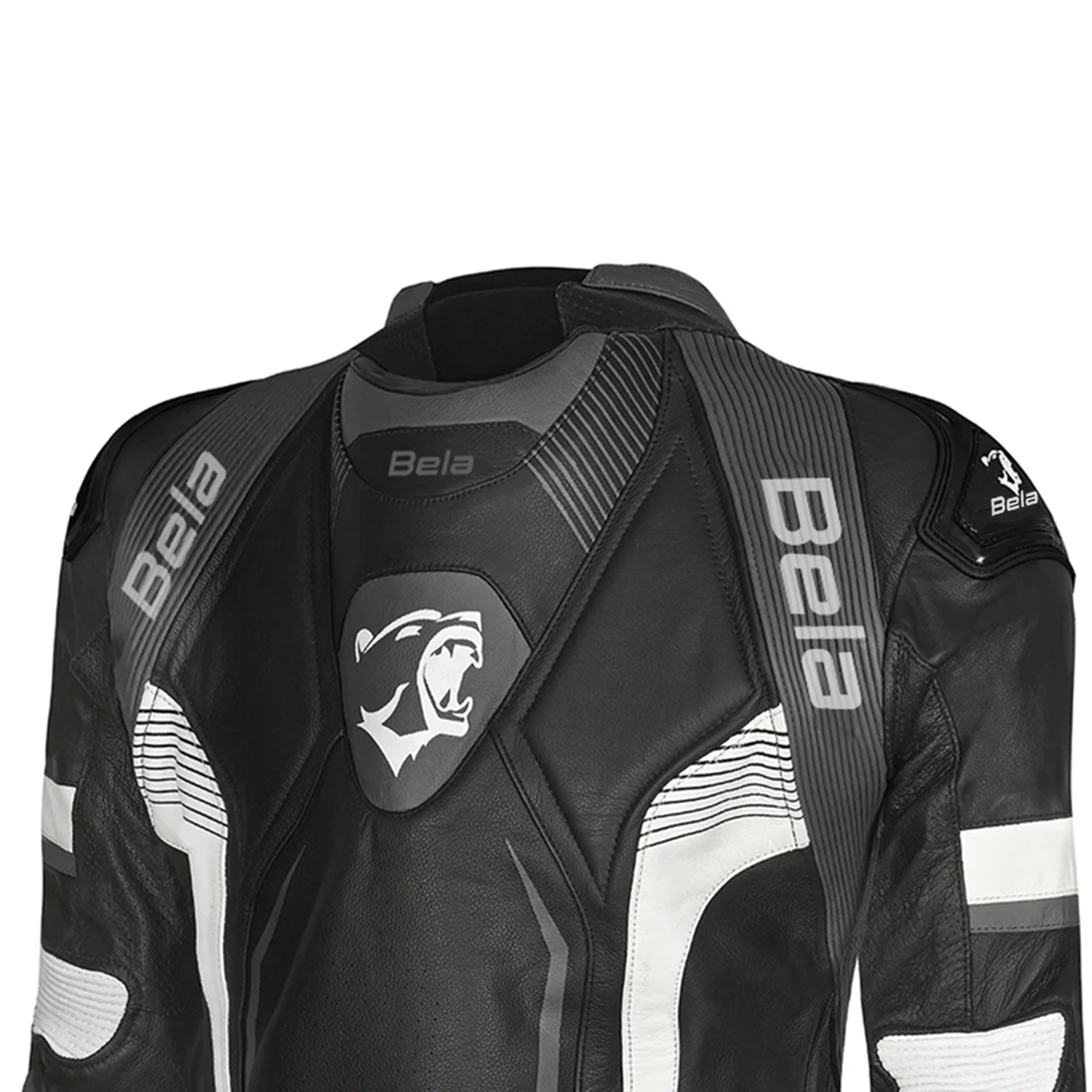 BELA X-Race Motorcycle Racing Leather Jacket Black/White/Anthracite
