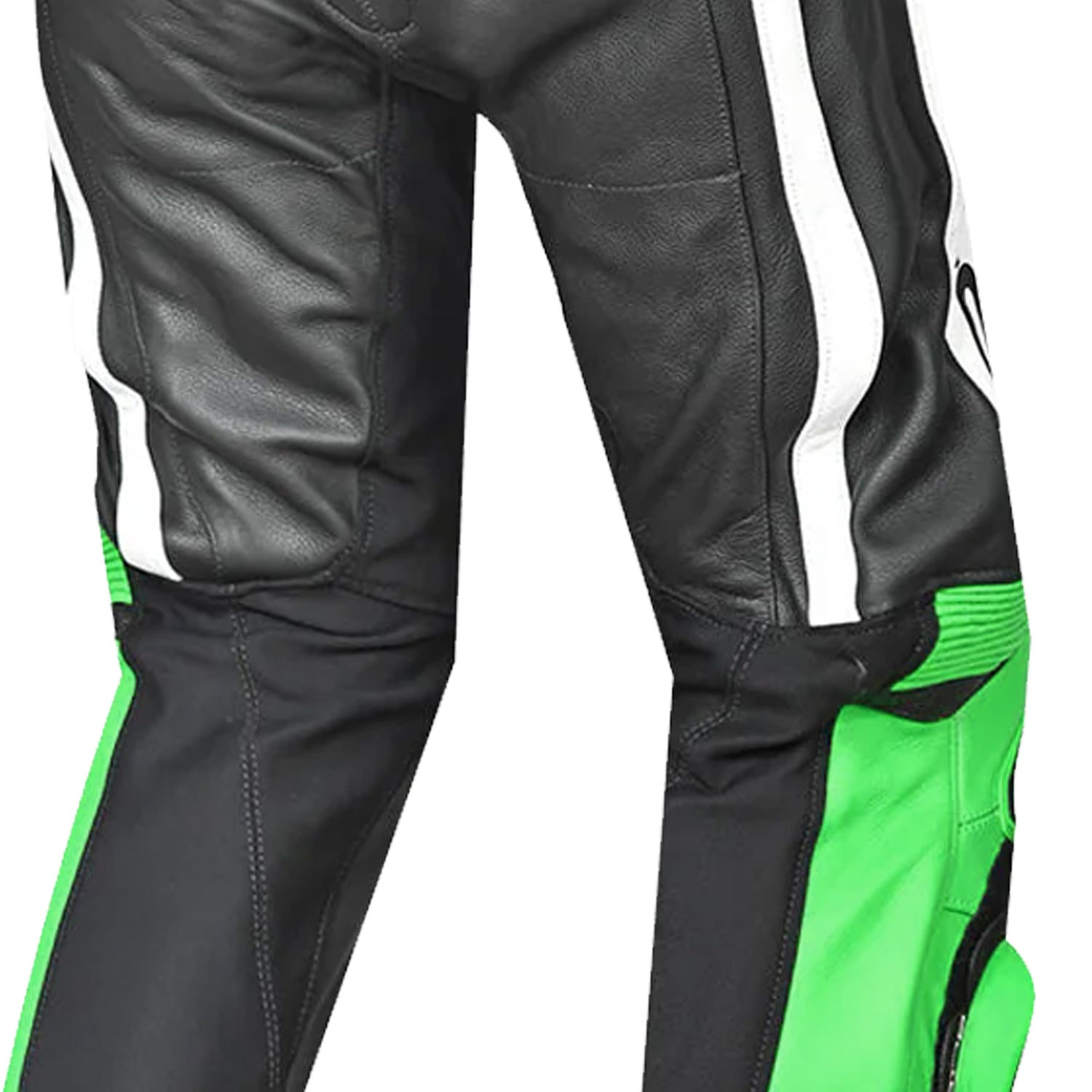 BELA X-Race Men Motorcycle Leather Pant Black White Green