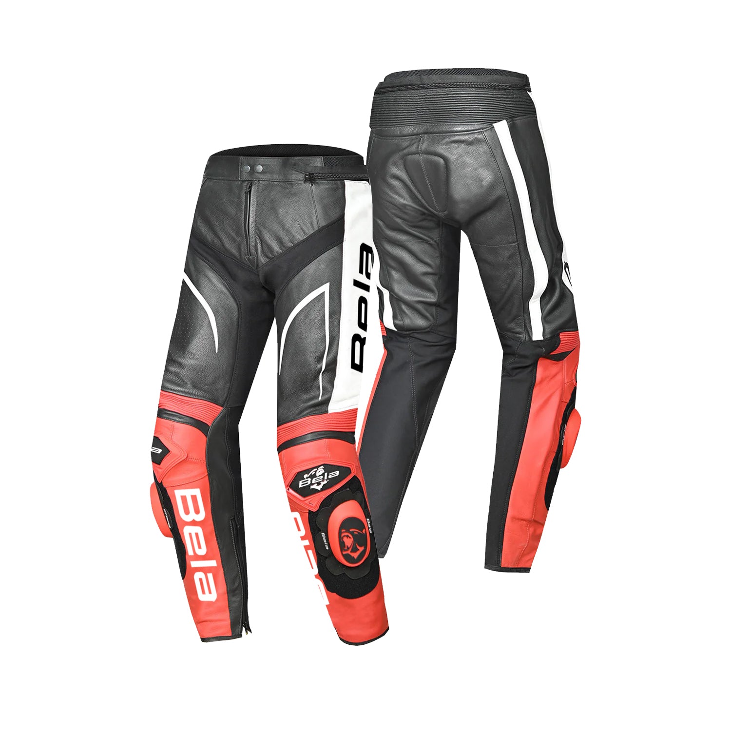 BELA X-Race Motorcycle Leather Pant Black/White/Red