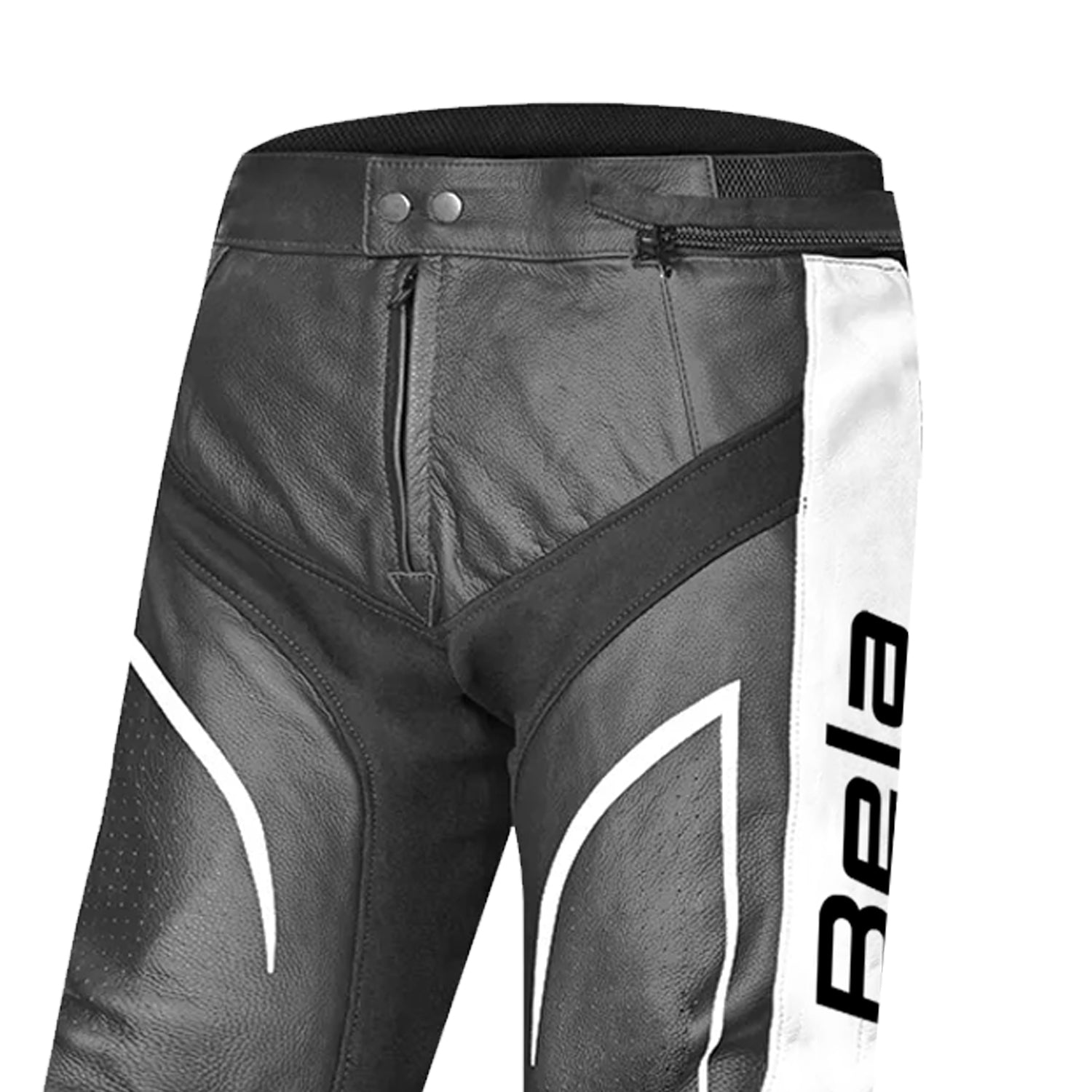 BELA X Race Motorcycle Lady Leather Pants Back White Antharacite