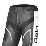 BELA X Race Motorcycle Lady Leather Pants Back White Antharacite