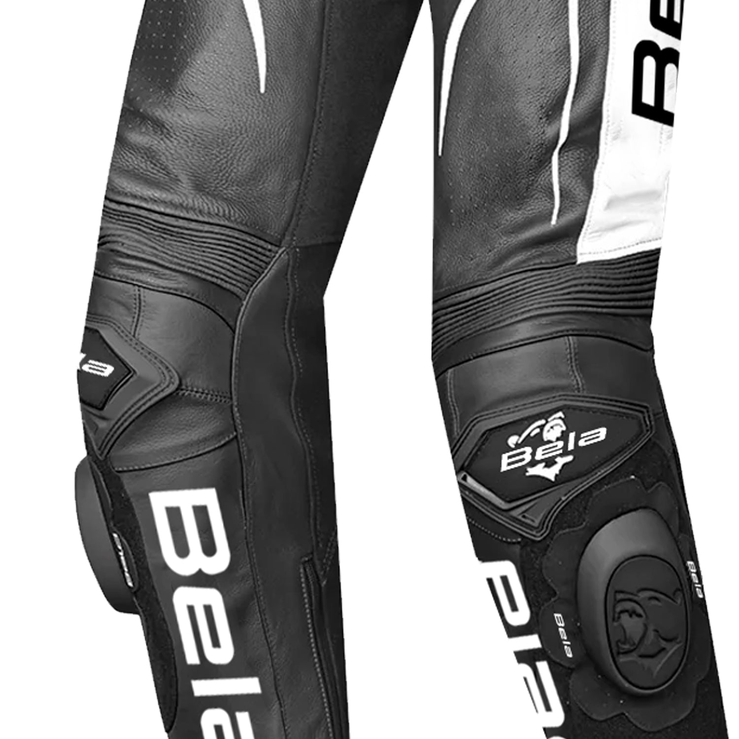 BELA X Race Motorcycle Lady Leather Pants Back White Antharacite