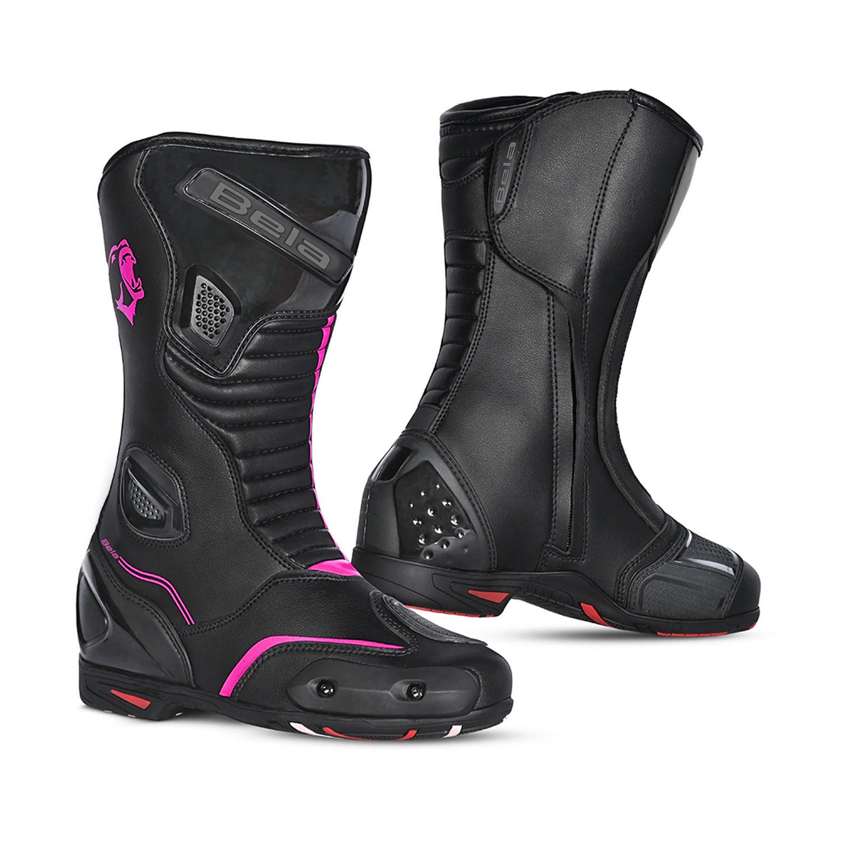BELA Strip Lady Motorcycle Racing Boots Black Pink