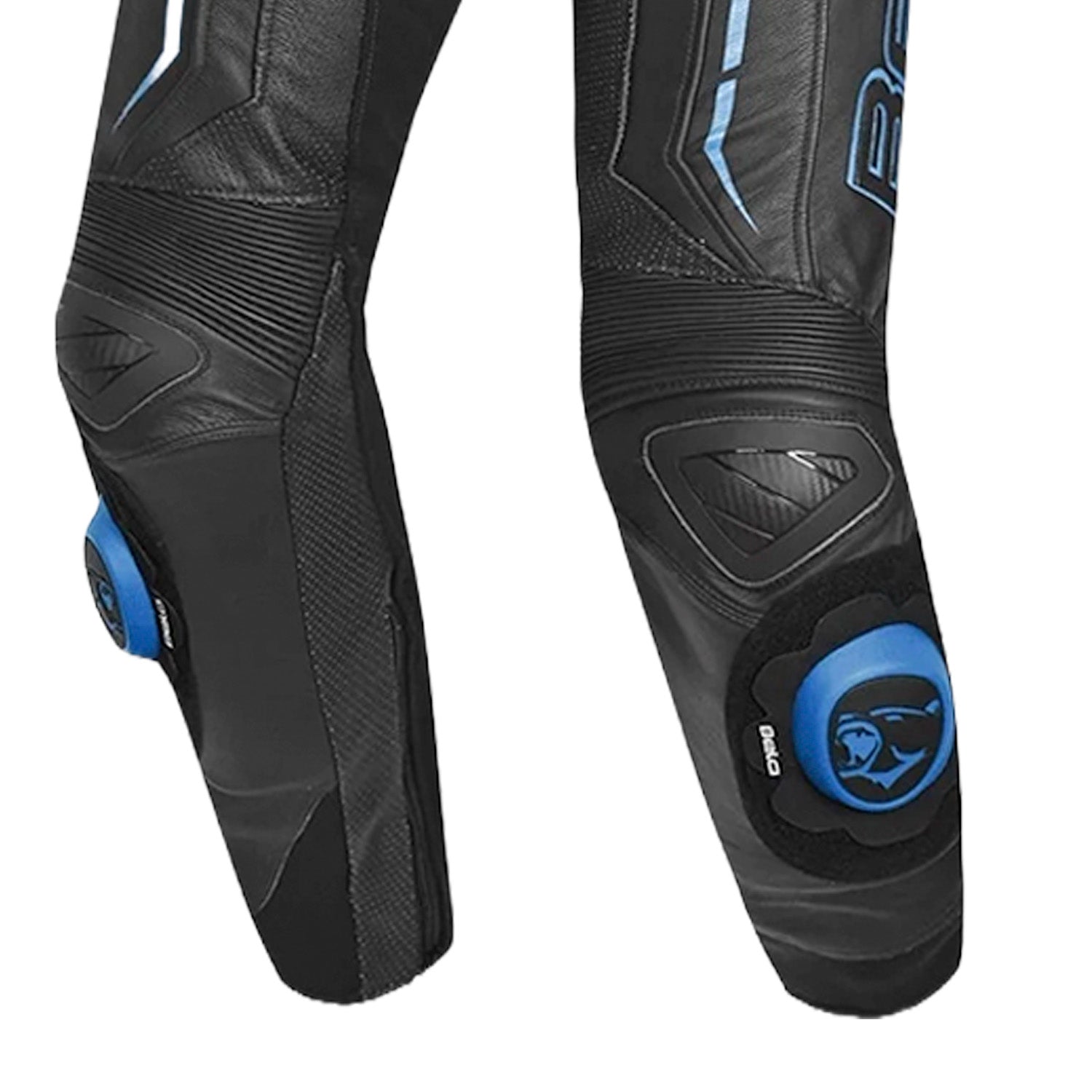 BELA Rocket Man Mix Kangroo 2 PC Motorcycle Racing Suit Black Blue