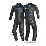 BELA Rocket Man Mix Kangroo 2 PC Motorcycle Racing Suit Black Blue