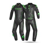 BELA Rocket Man Mix Kangroo 2 PC Motorcycle Racing Suit Black Green