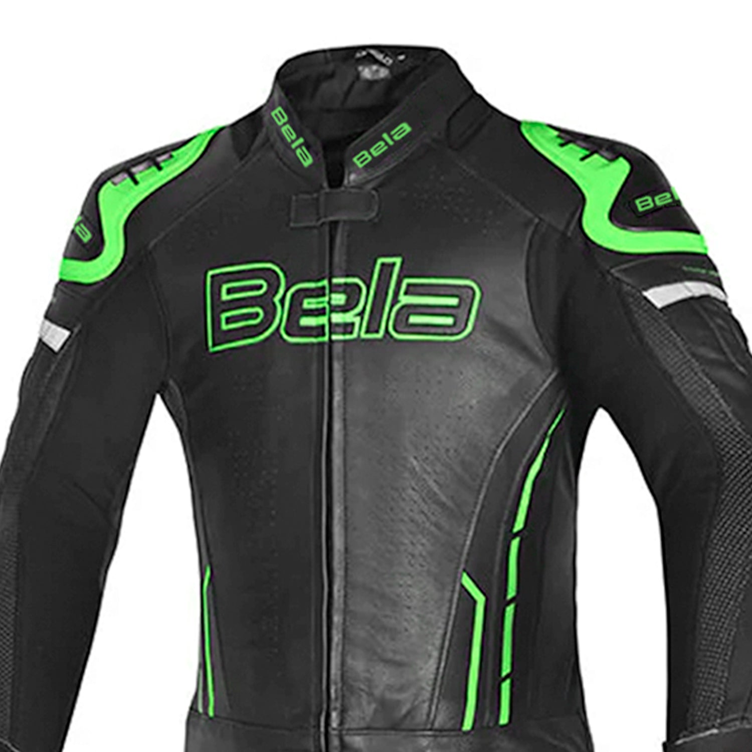 BELA Rocket Man Mix Kangroo 2 PC Motorcycle Racing Suit Black Green