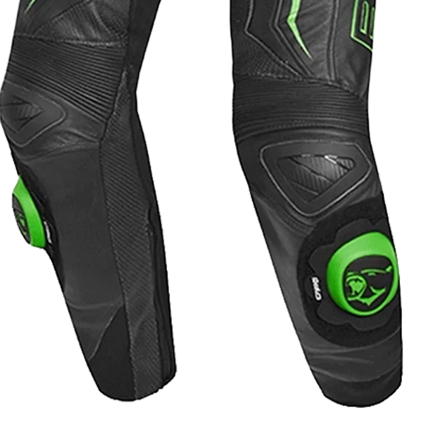 BELA Rocket Man Mix Kangroo 2 PC Motorcycle Racing Suit Black Green