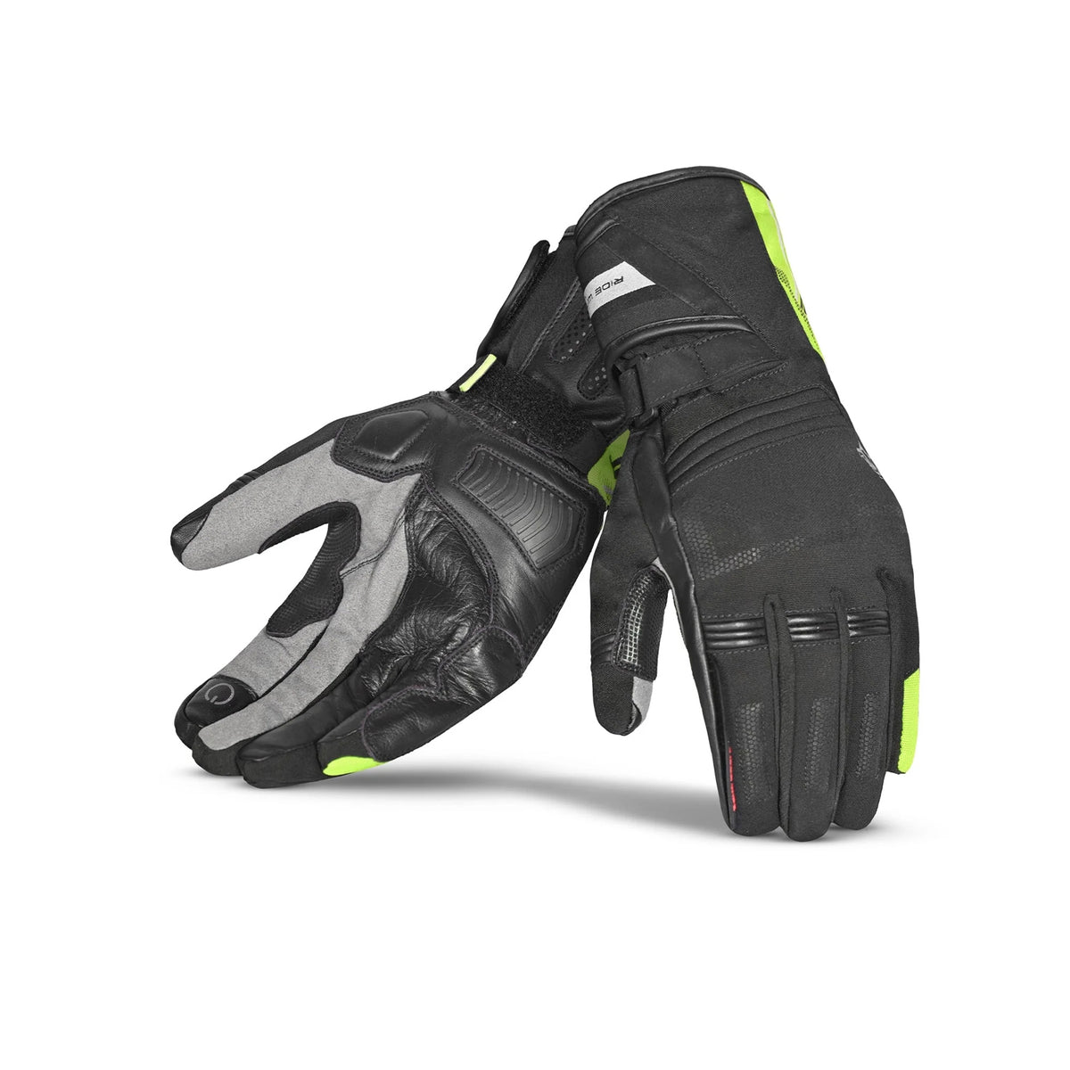 BELA Iglo Lady Winter Motorcycle Gloves Black Yellow Fluoro