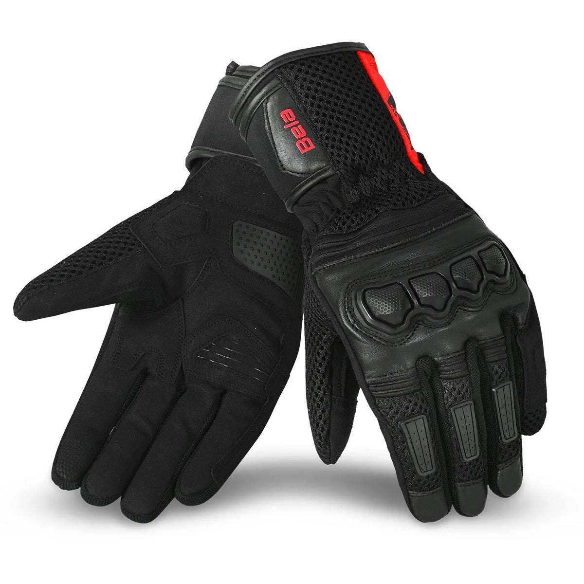 BELA Twix Motorcyle Gloves Black Red
