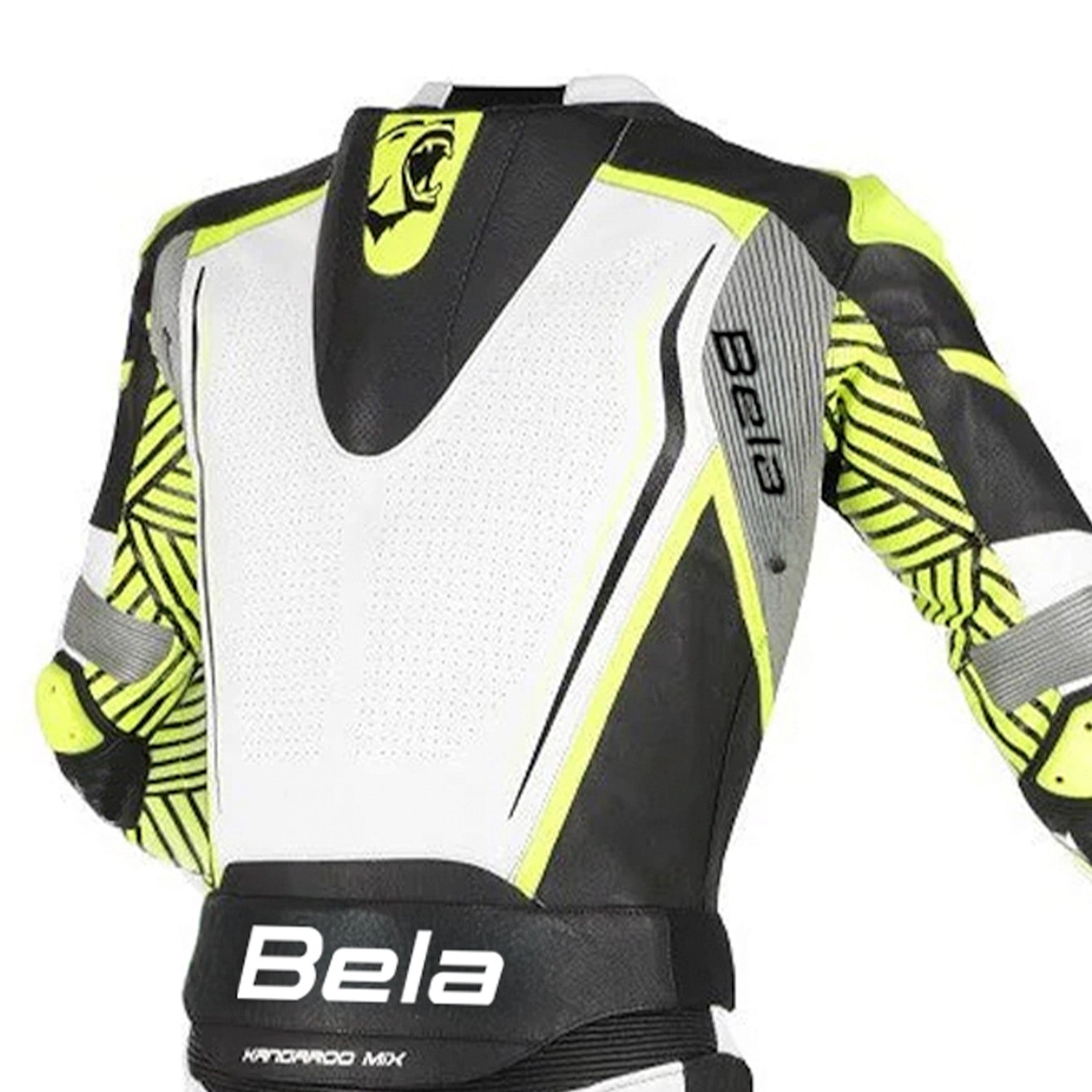 BELA North Star 2 PC Motorbike Suit Black White Fluor Yellow