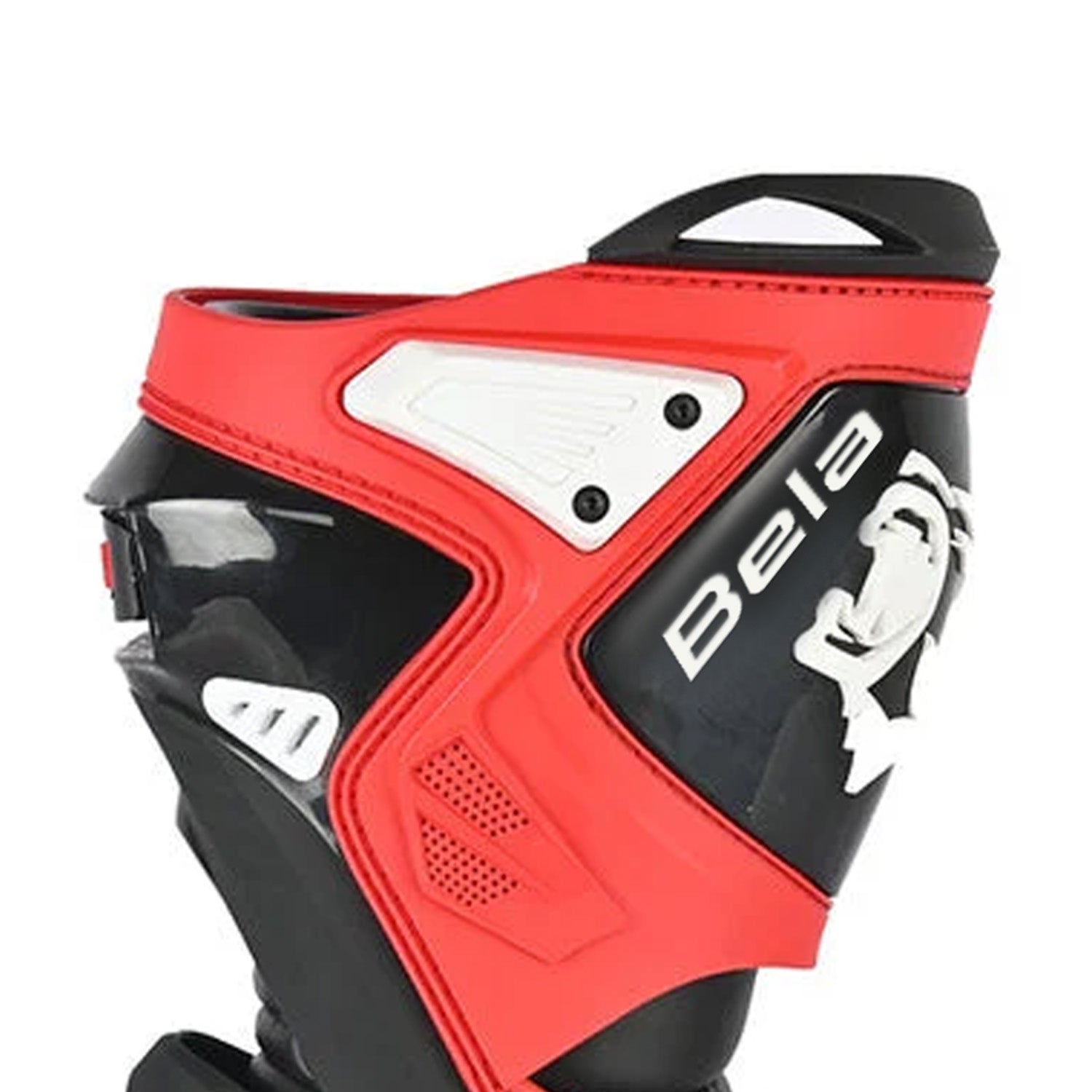 BELA RACE PRO MOTORCYCLE RACING LEATHER BOOTS BLACK WHITE RED