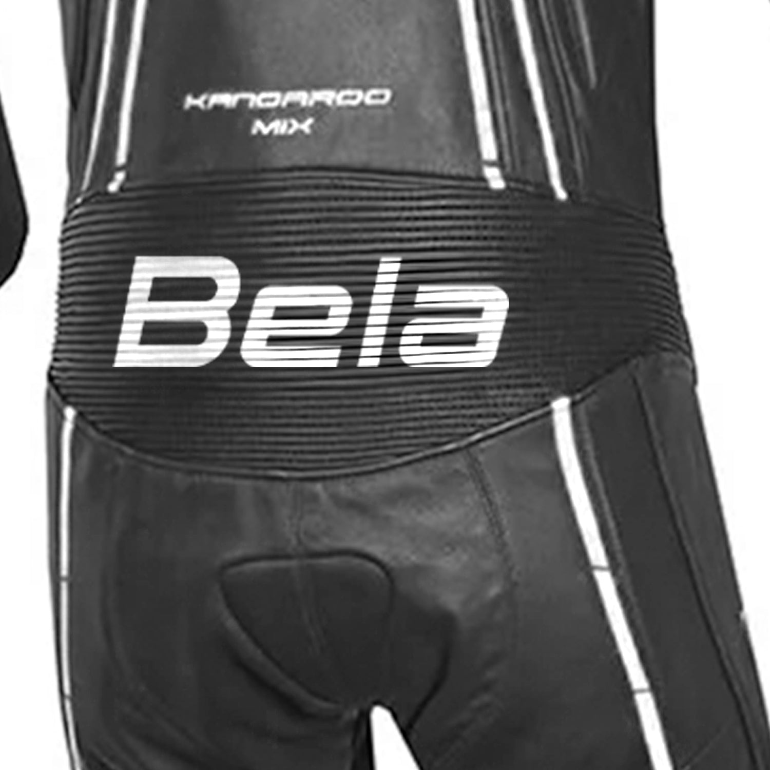 BELA Rocket Man Mix Kangaroo 1 PC Motorcycle Suit Black White