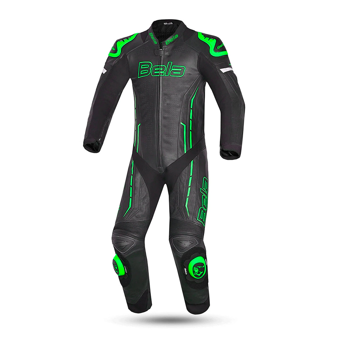BELA Rocket Man Mix Kangaroo 1 PC Motorcycle Racing Suit Black Green