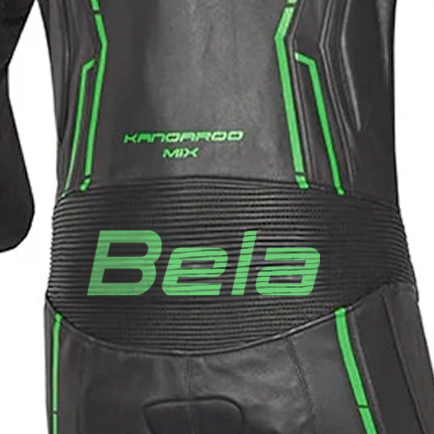 BELA Rocket Man Mix Kangaroo 1 PC Motorcycle Racing Suit Black Green