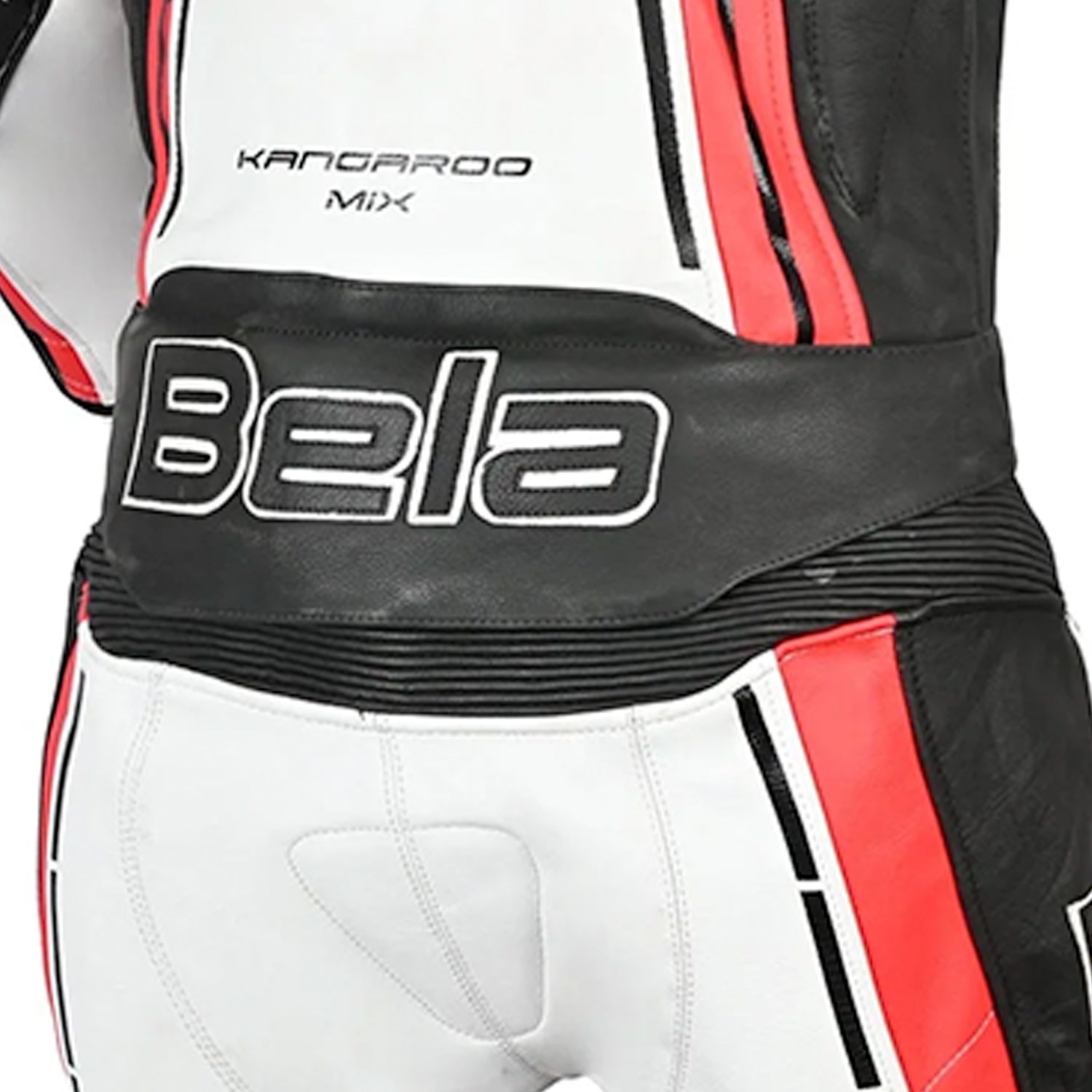 BELA Rocket Mix Kangaroo 1-PC Motorcycle Racing Suits White/Black/Red