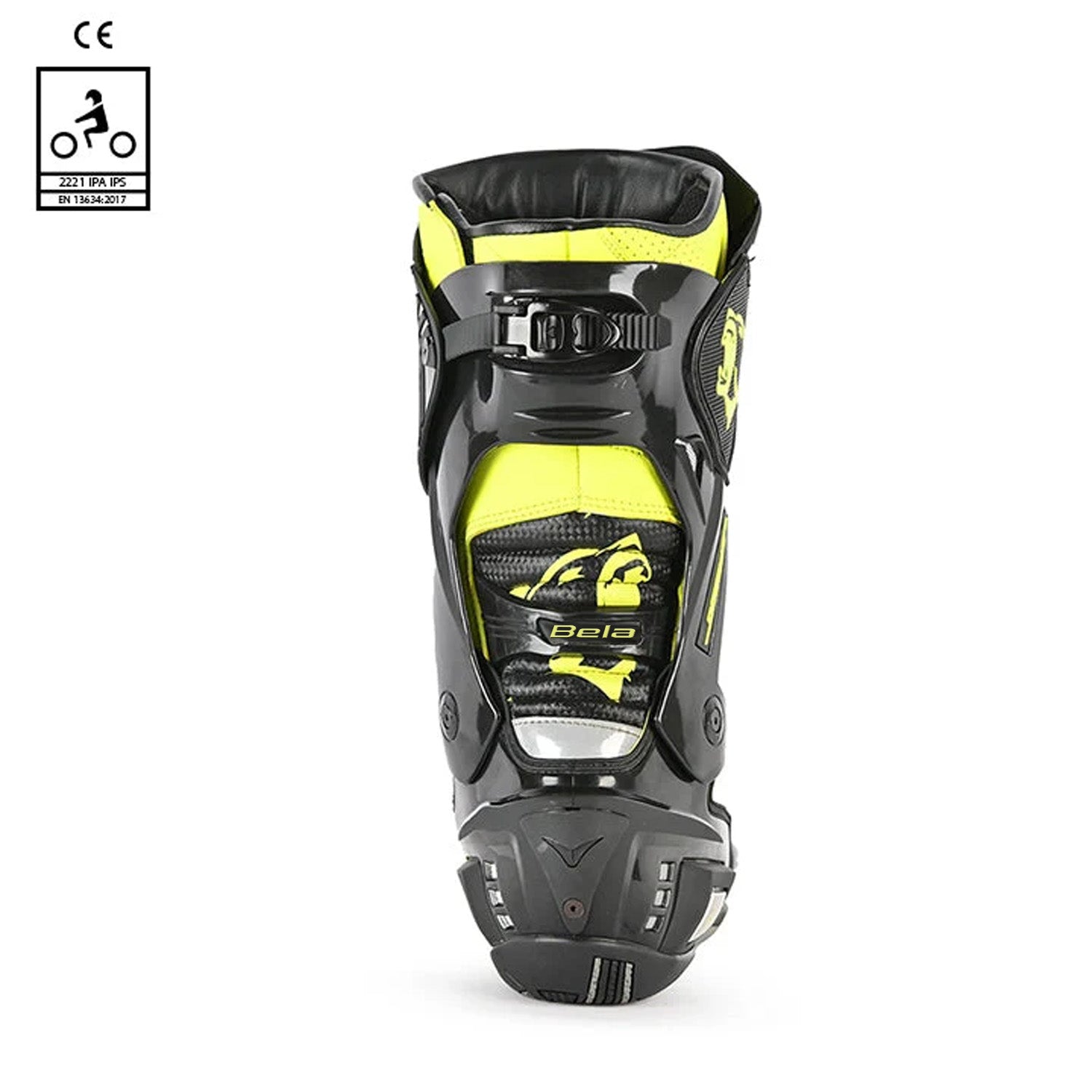 BELA Speedo 2.0 Motorcycle Racing Leather Boots Black/Fluor Yellow