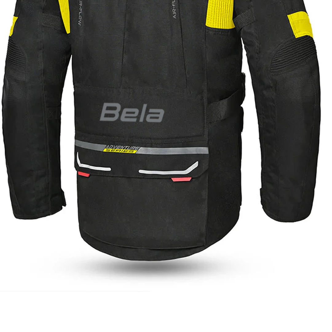Bela Transformer Men Textile Touring Motorcycle Jacket Black Yellow