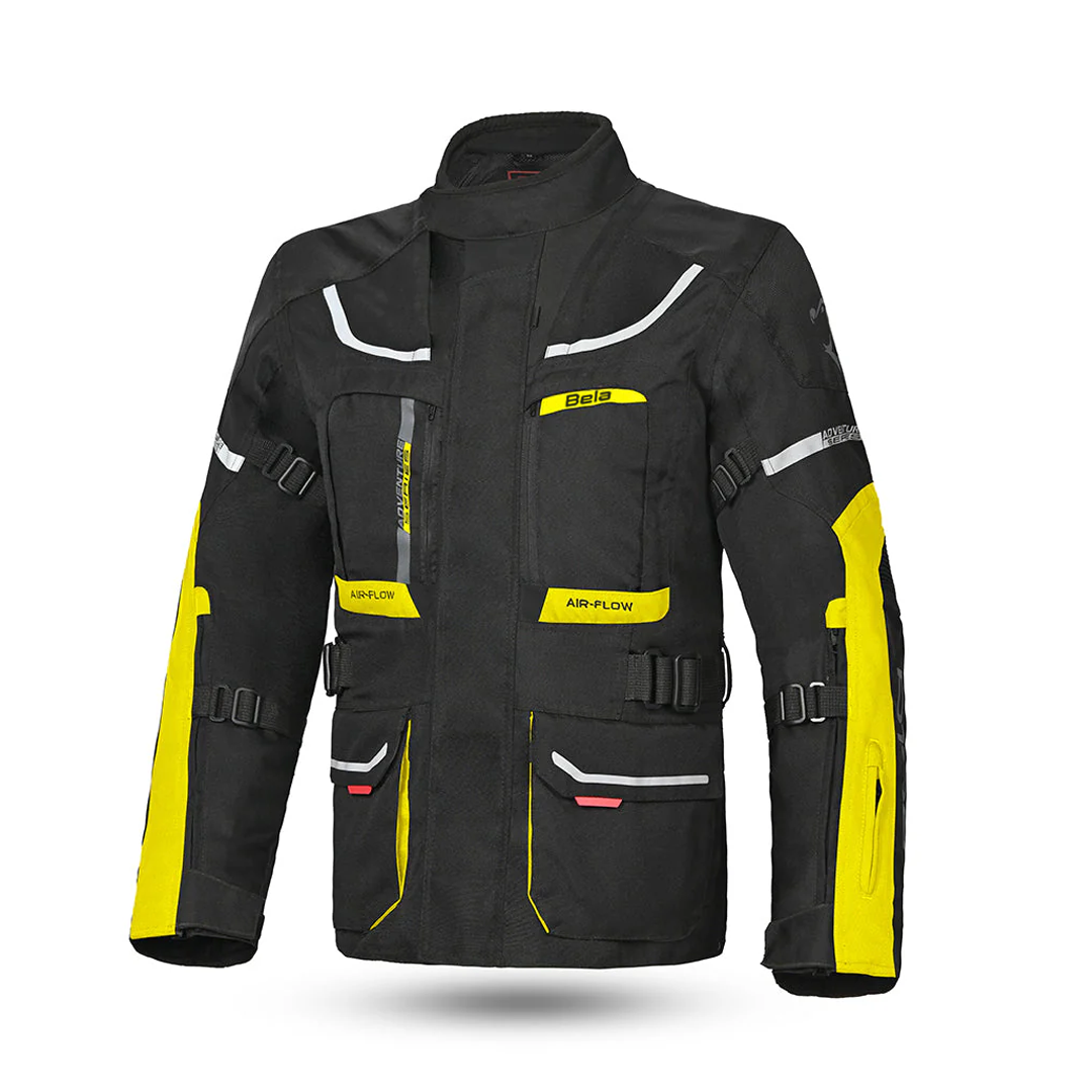 Bela Transformer Men Textile Touring Motorcycle Jacket Black Yellow