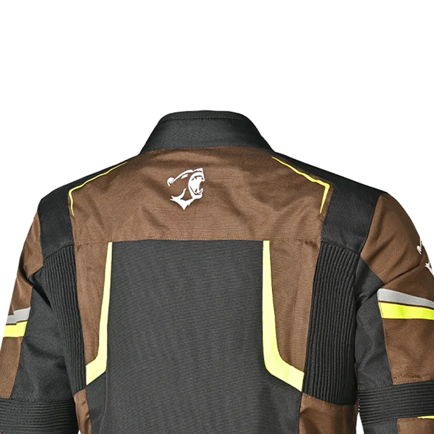 BELA WATSON Motorbike Textile Jacket Black/Khaki/Yellow/White