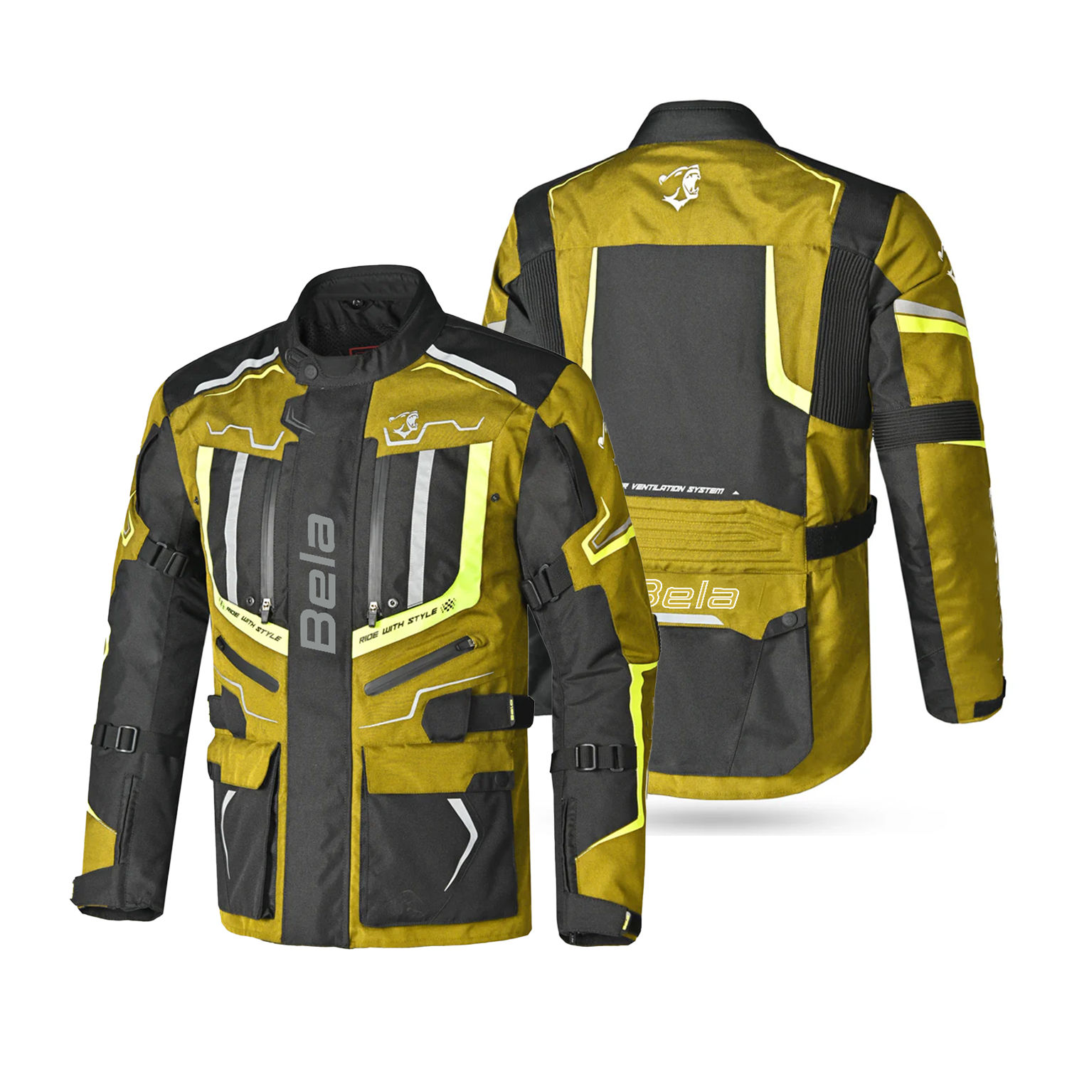 BELA Watson Motorcycle Touring Jacket Black Brown