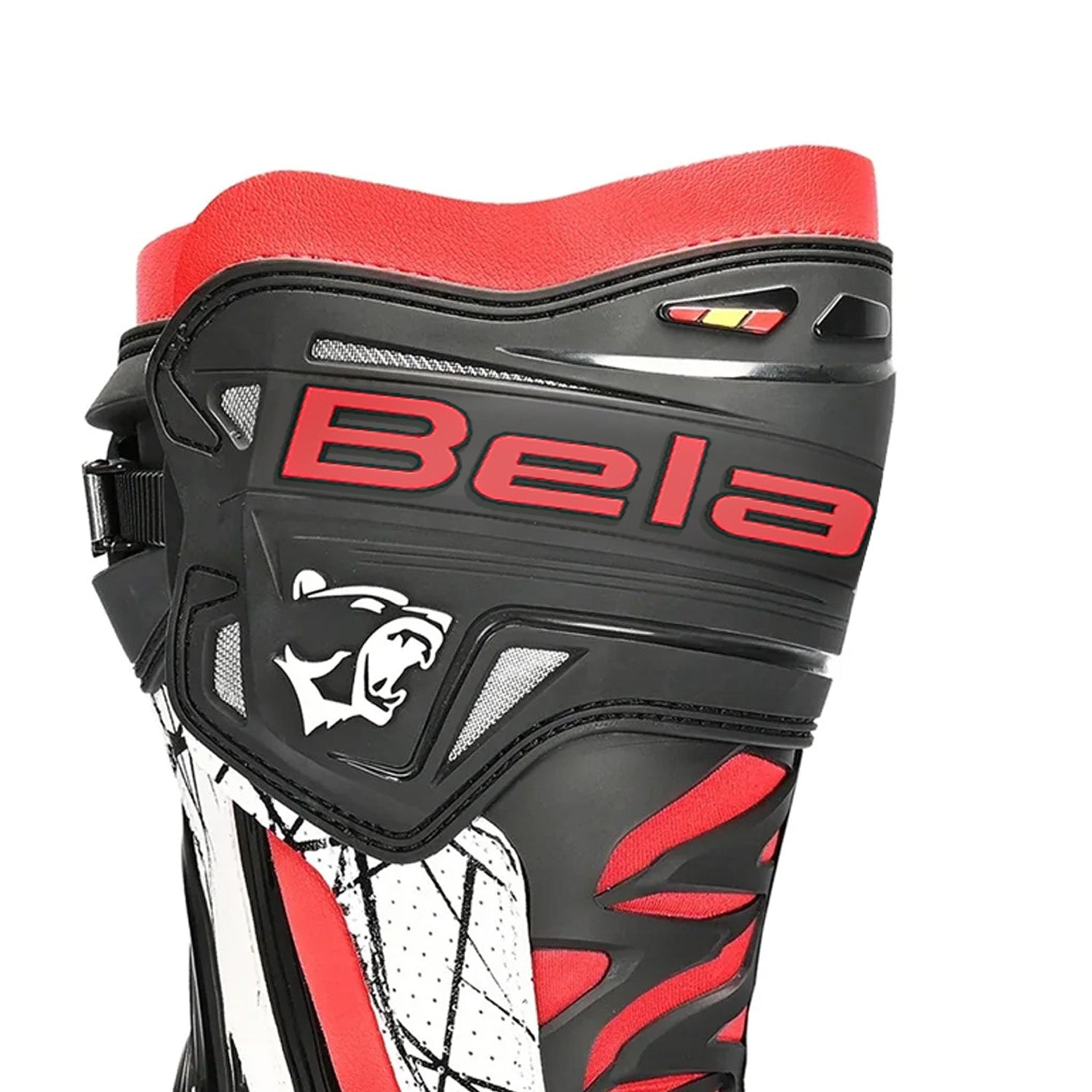 BELA AIR RIDER GP-1 RACING MOTORBIKE LEATHER BOOTS BLACK RED