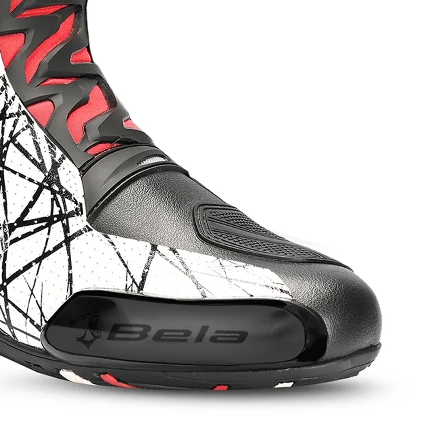 BELA AIR RIDER GP-1 RACING MOTORBIKE LEATHER BOOTS BLACK RED