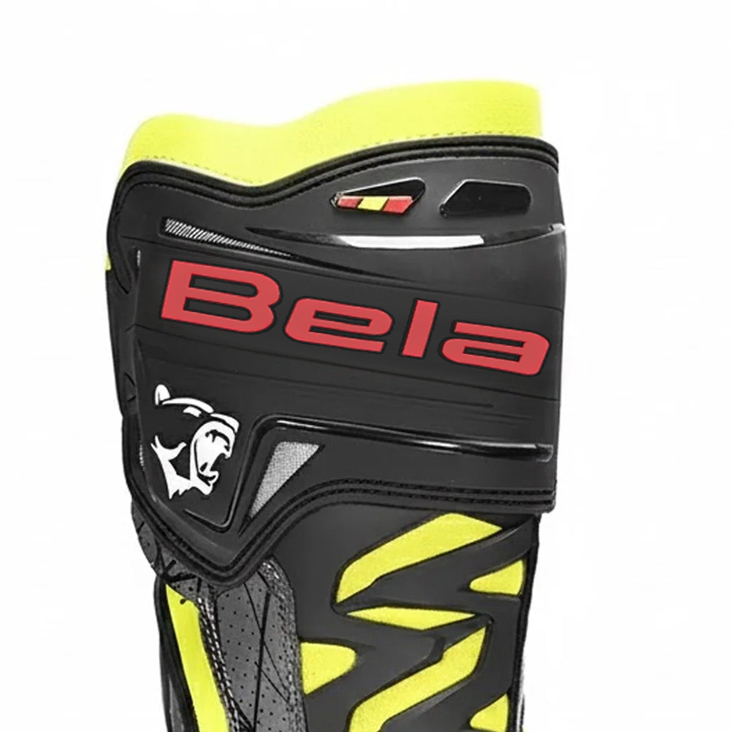 BELA AIR RIDER GP-1 MOTORCYCLE RACING BOOTS BLACK FLUO YELLOW