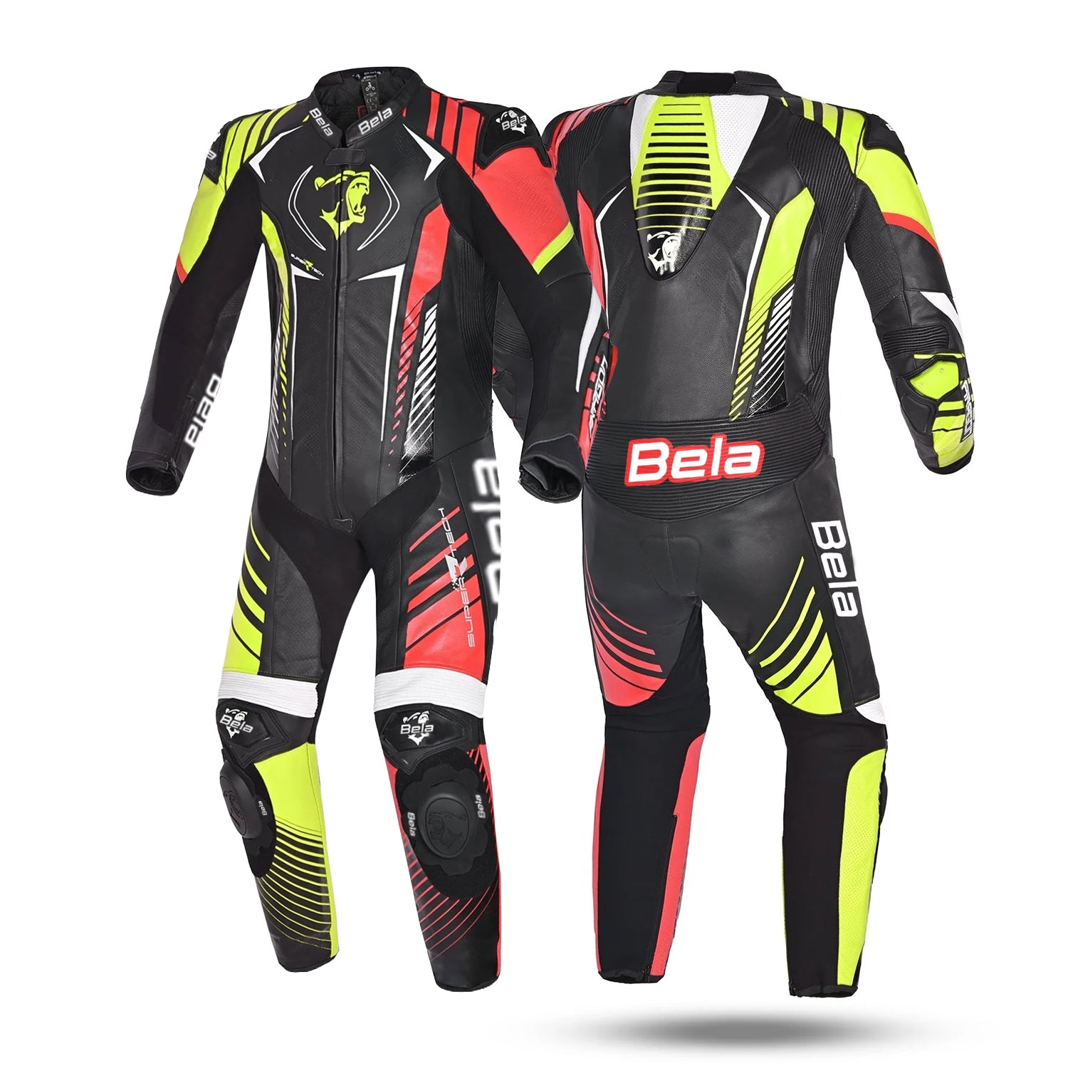 Bela Aragone Helite Air-pro 1 Pc Motorcycle Leathers Suits Black Red Yellow
