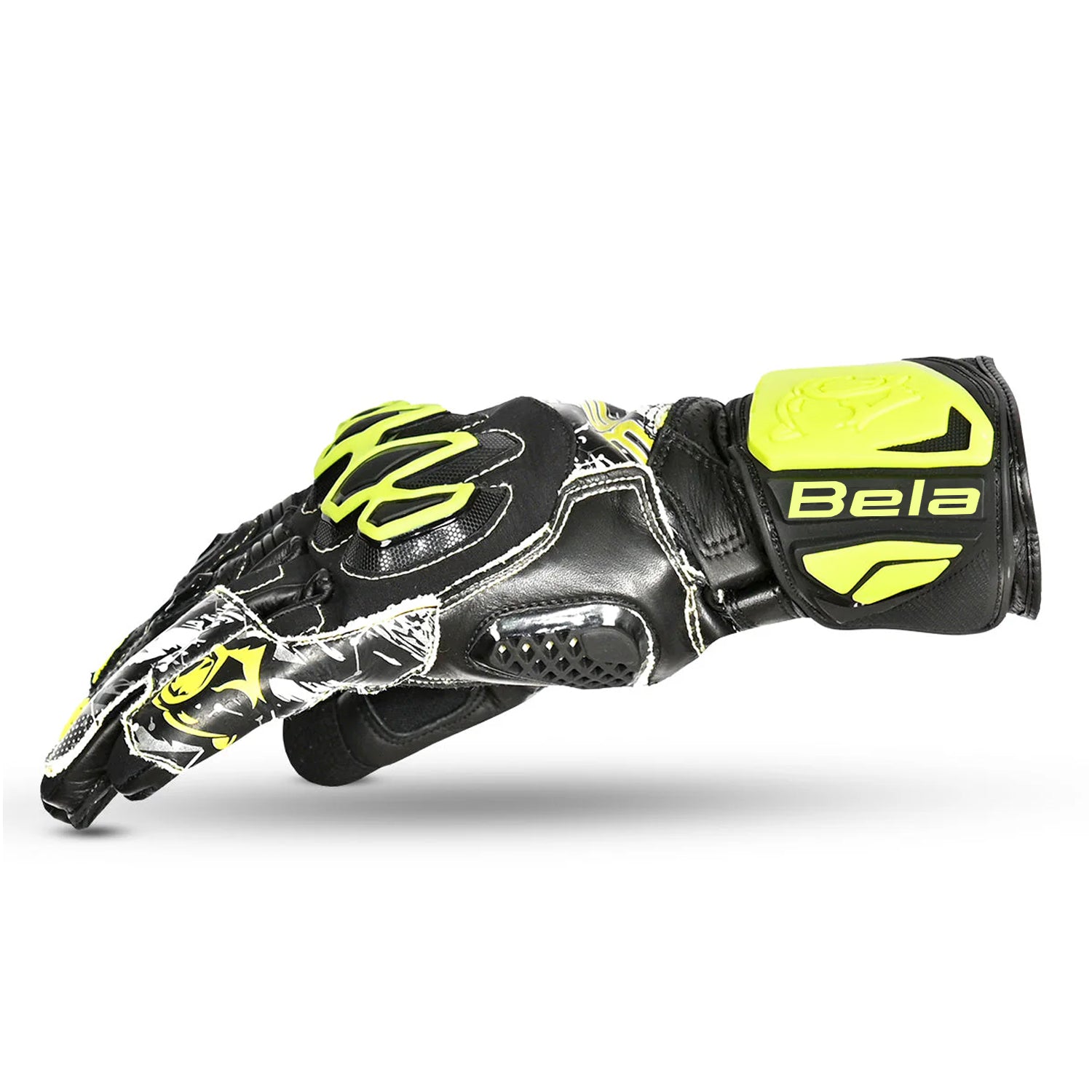 BELA Armour Pro Motorcycle Racing Glove Black/Yellow