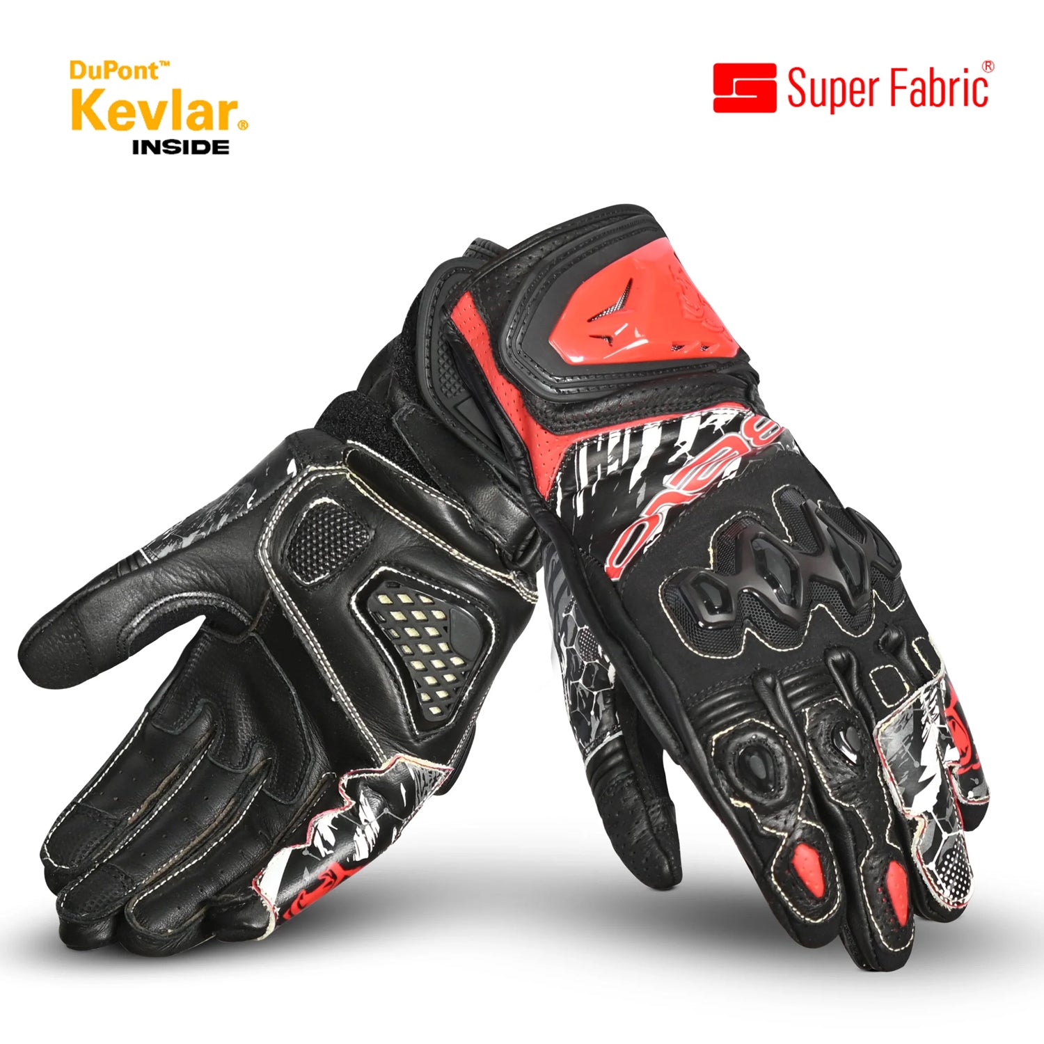 BELA Armour Pro Motorcycle Racing Glove Black/Red