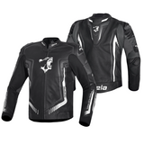 BELA BEAST MEN MOTORCYCLE LEATHER JACKET BLACK WHITE ANTHARACITE