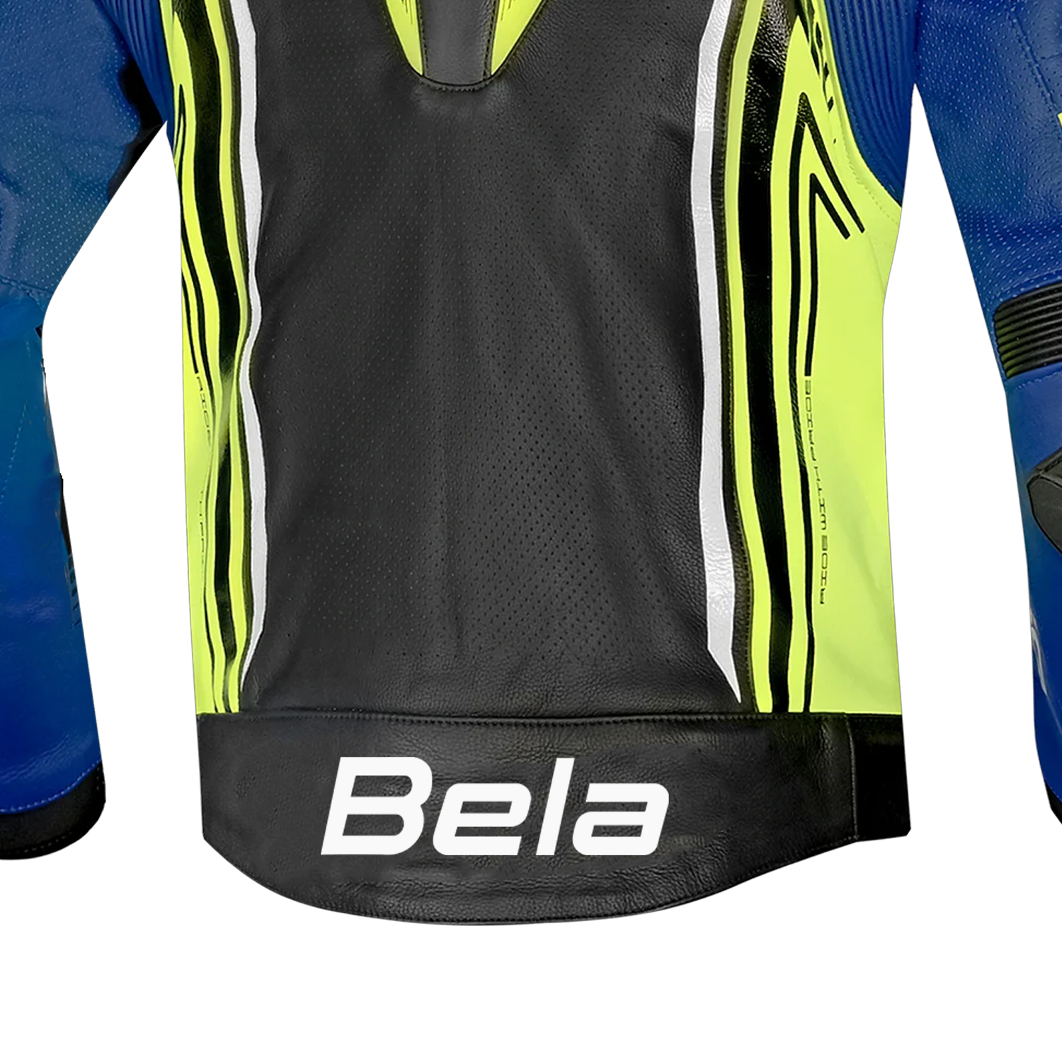 BELA BEAST MEN MOTORCYCLE LEATHER JACKET BLACK WHITE YELLOW BLUE