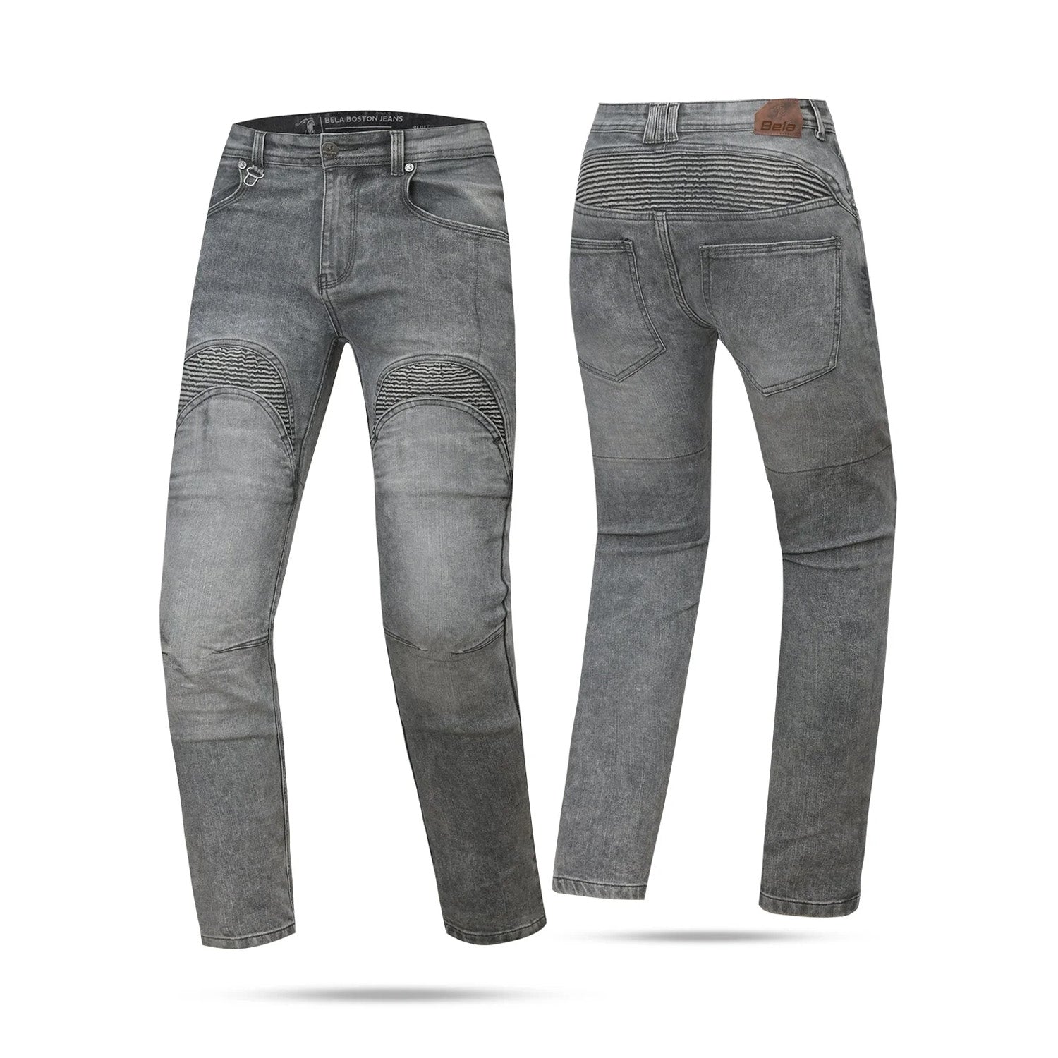 BELA BOSTON MEN MOTORCYCLE DENIM JEANS 30L RANDOM BLACK