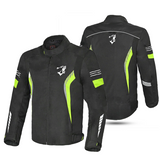 BELA Bradley Textile Motorbike Riders Jacket Black Yellow Flou