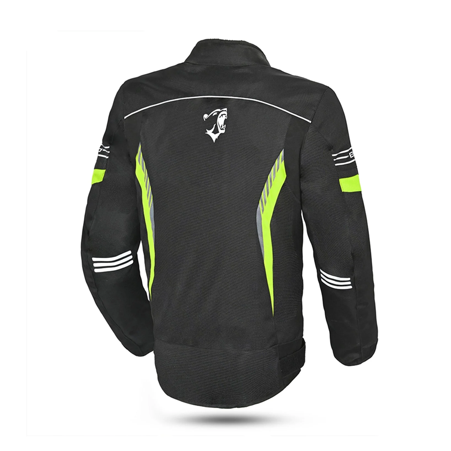 BELA Bradley Textile Motorbike Riders Jacket Black Yellow Flou