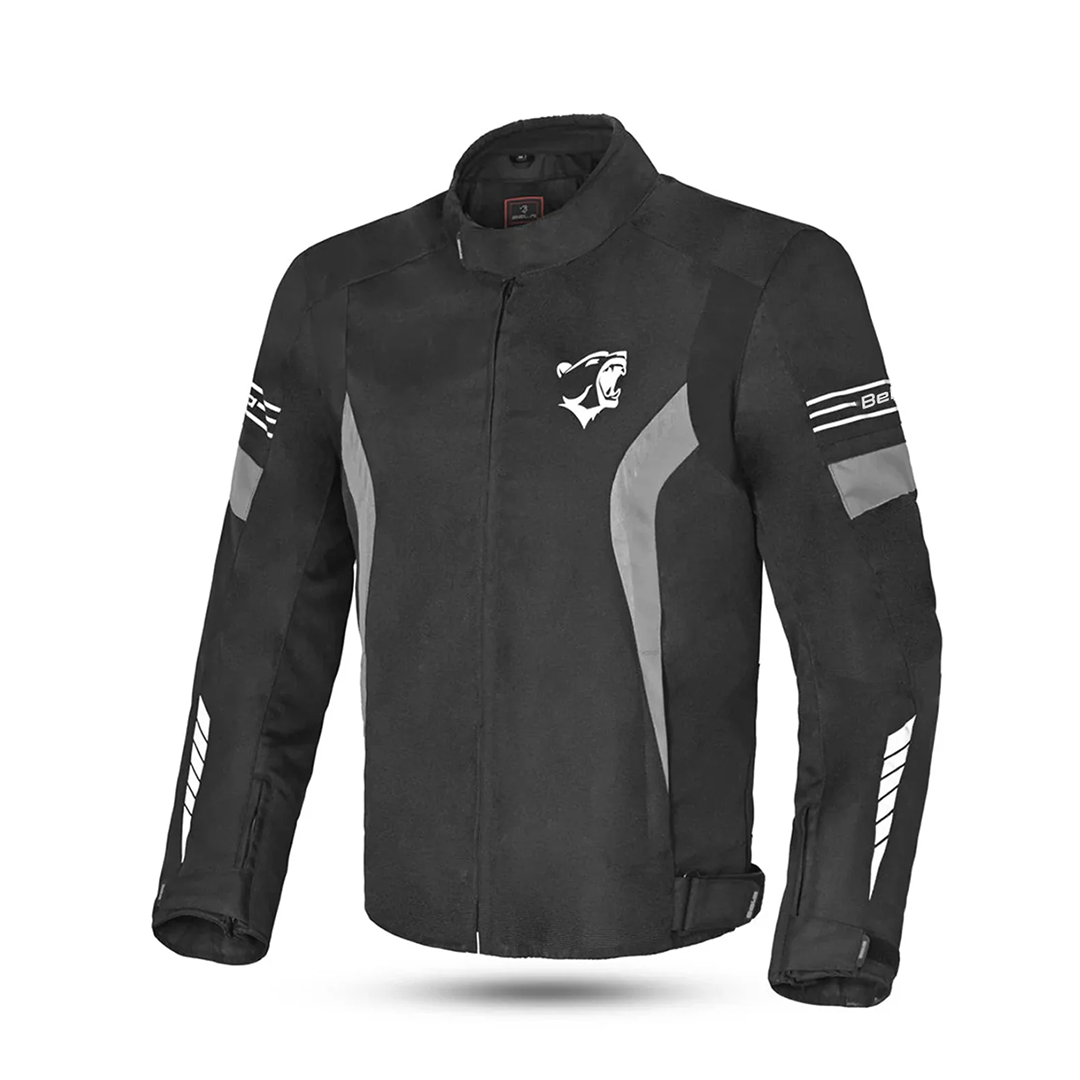 BELA Bradley Textile Motorcycle Touring Jacket UK Black Grey